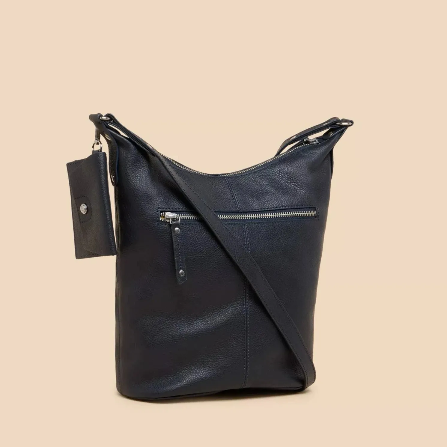 Fern Leather Crossbody Bag - Dark Navy