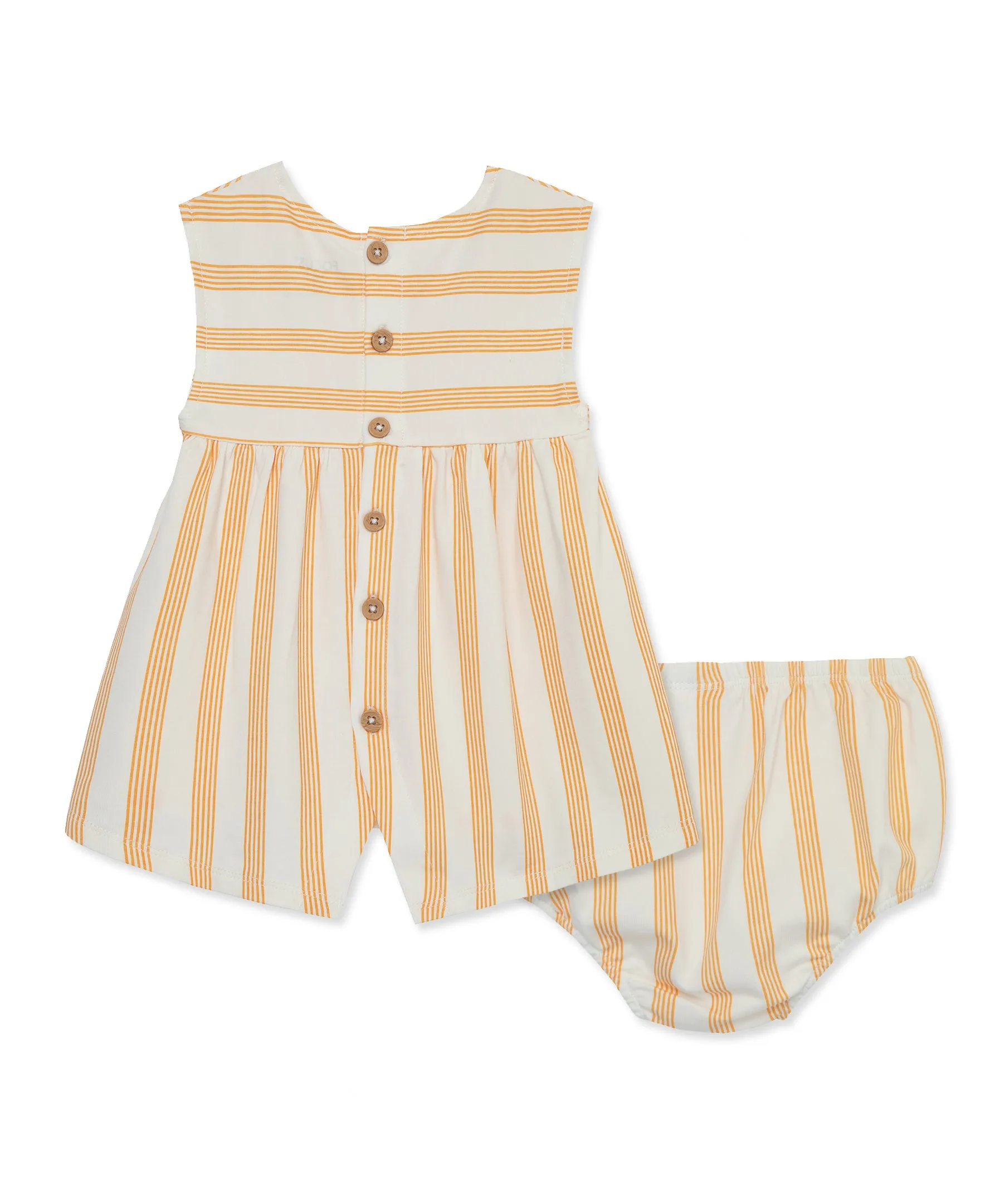 Focus Kids Orange Stripe Dress Set(12M-24M)