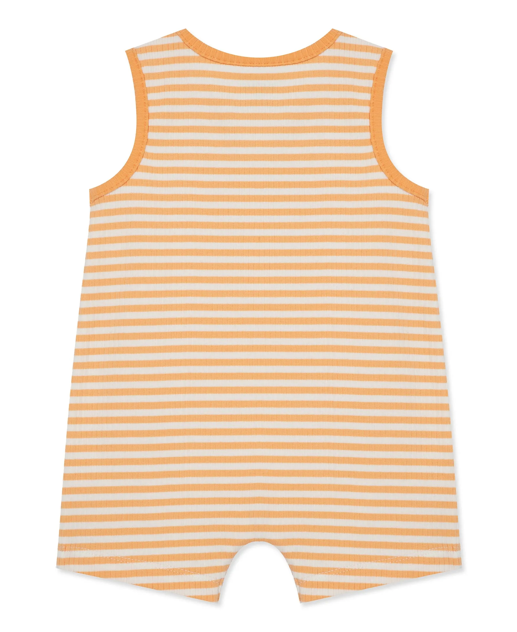 Focus Kids Orange Stripe Ribbed Romper (3M-12M)