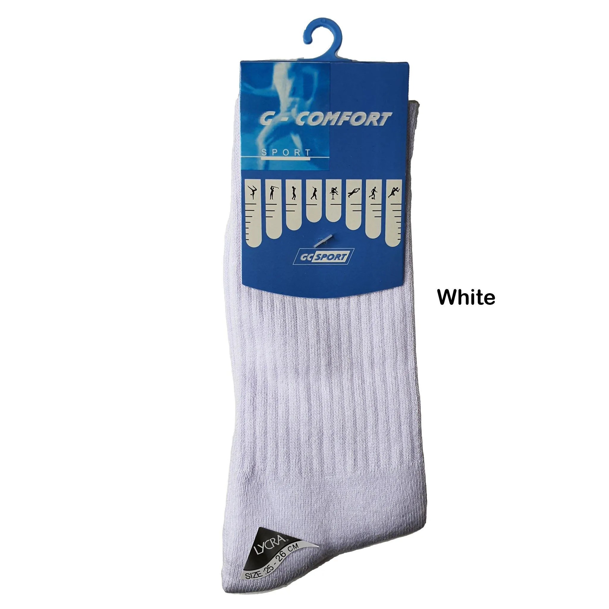 GC 18806 Full Base Cushion Sport Socks / Thick Mid Calf Cotton Socks