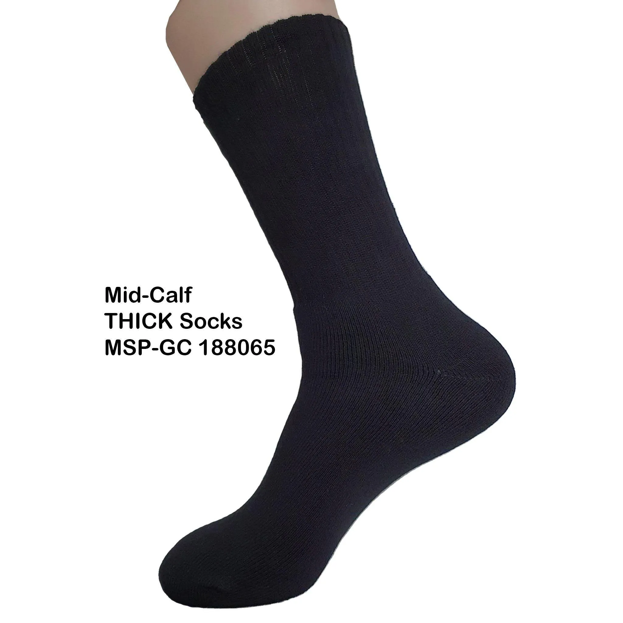 GC 18806 Full Base Cushion Sport Socks / Thick Mid Calf Cotton Socks