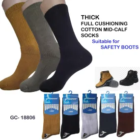 GC 18806 Full Base Cushion Sport Socks / Thick Mid Calf Cotton Socks