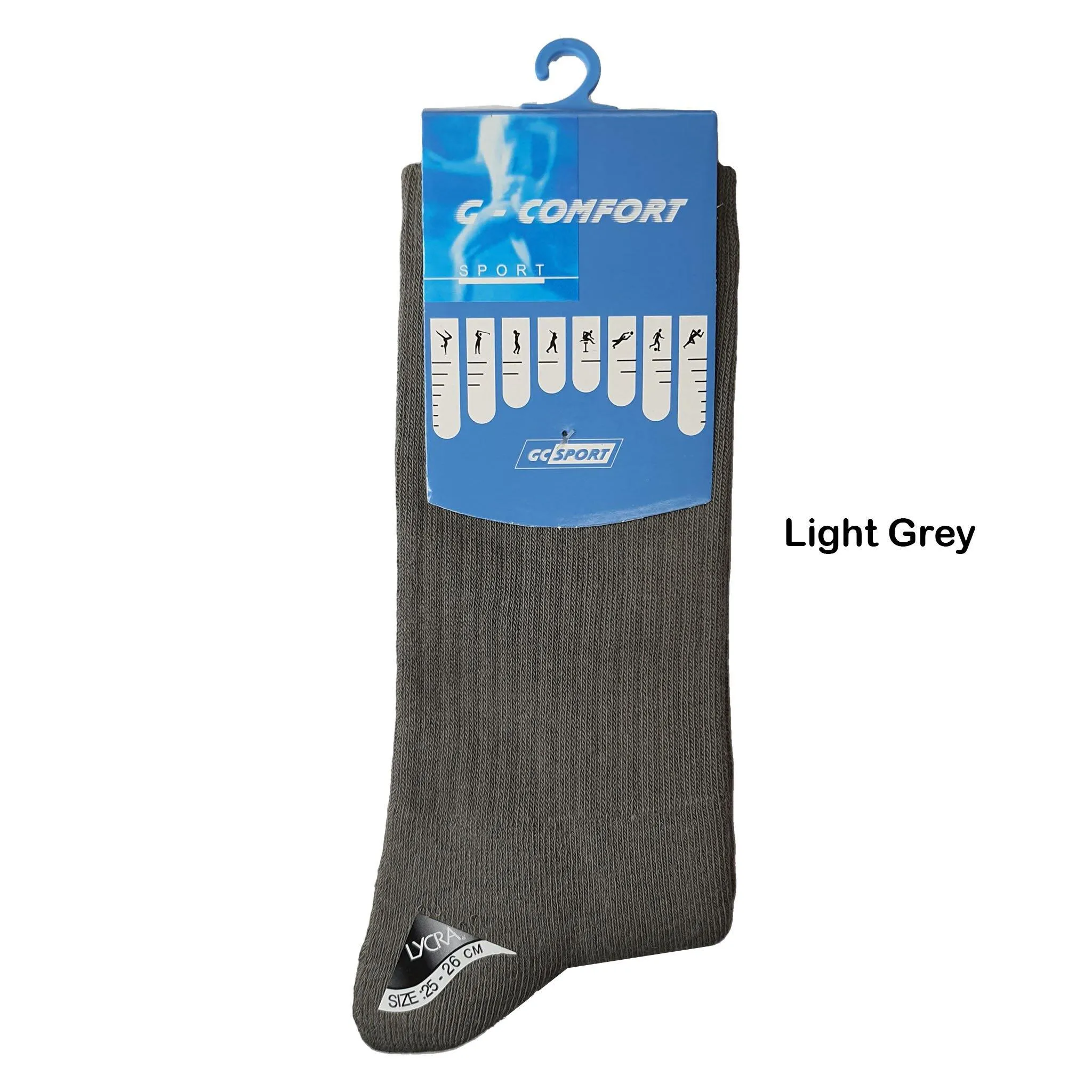 GC 18806 Full Base Cushion Sport Socks / Thick Mid Calf Cotton Socks