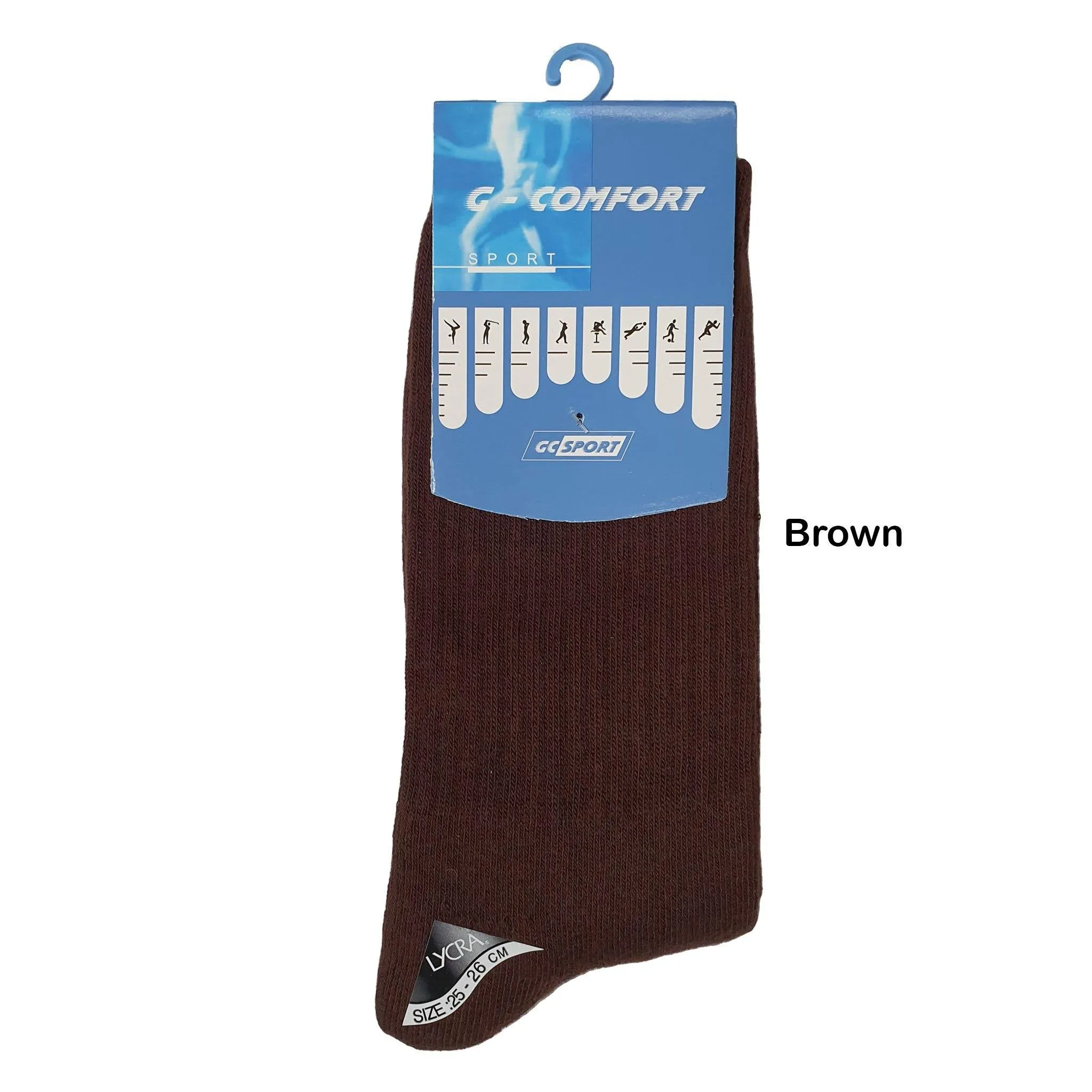 GC 18806 Full Base Cushion Sport Socks / Thick Mid Calf Cotton Socks