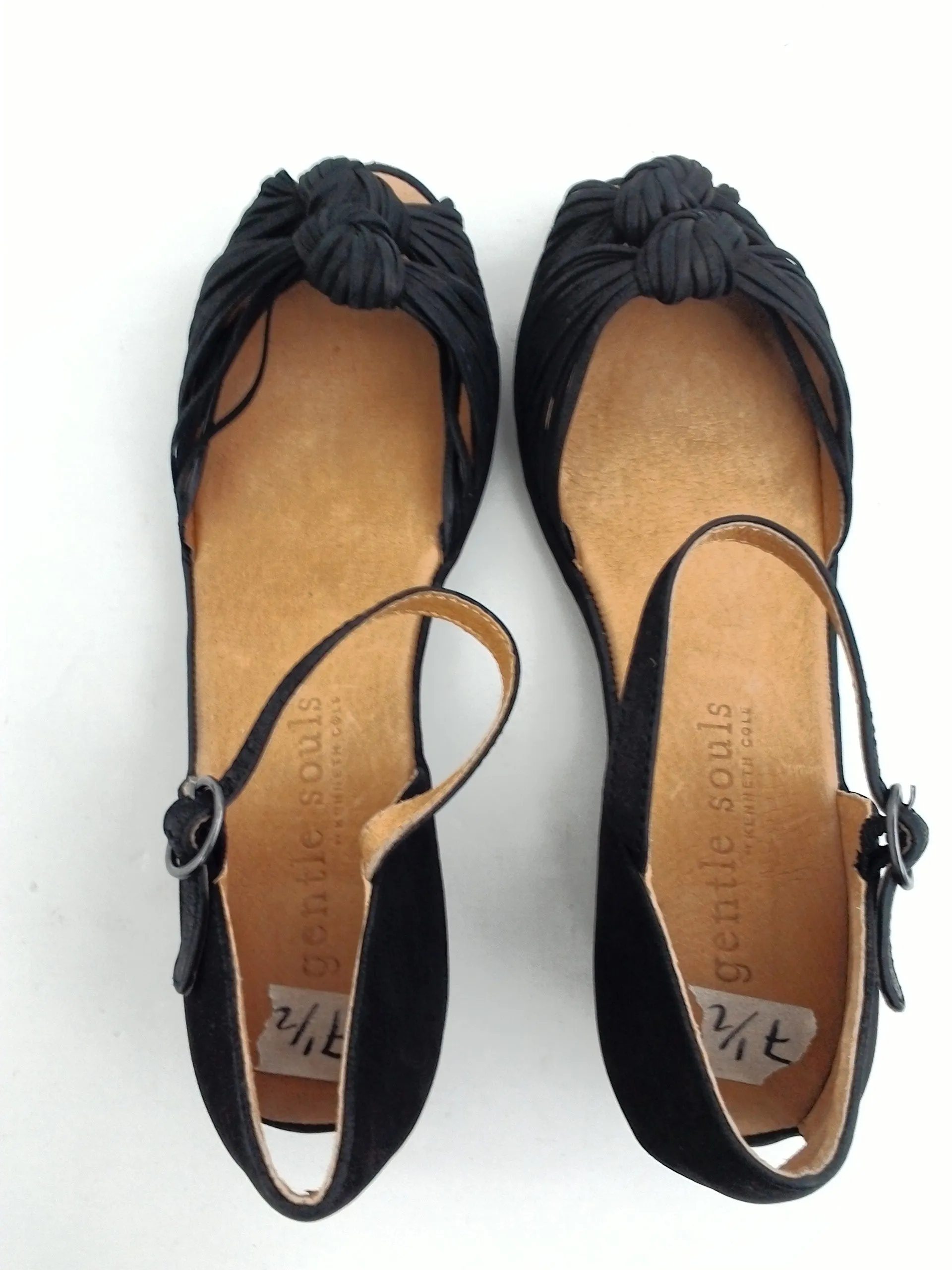 Gentle Souls Women's Lily Knot Sandal Black Leather Size 7.5