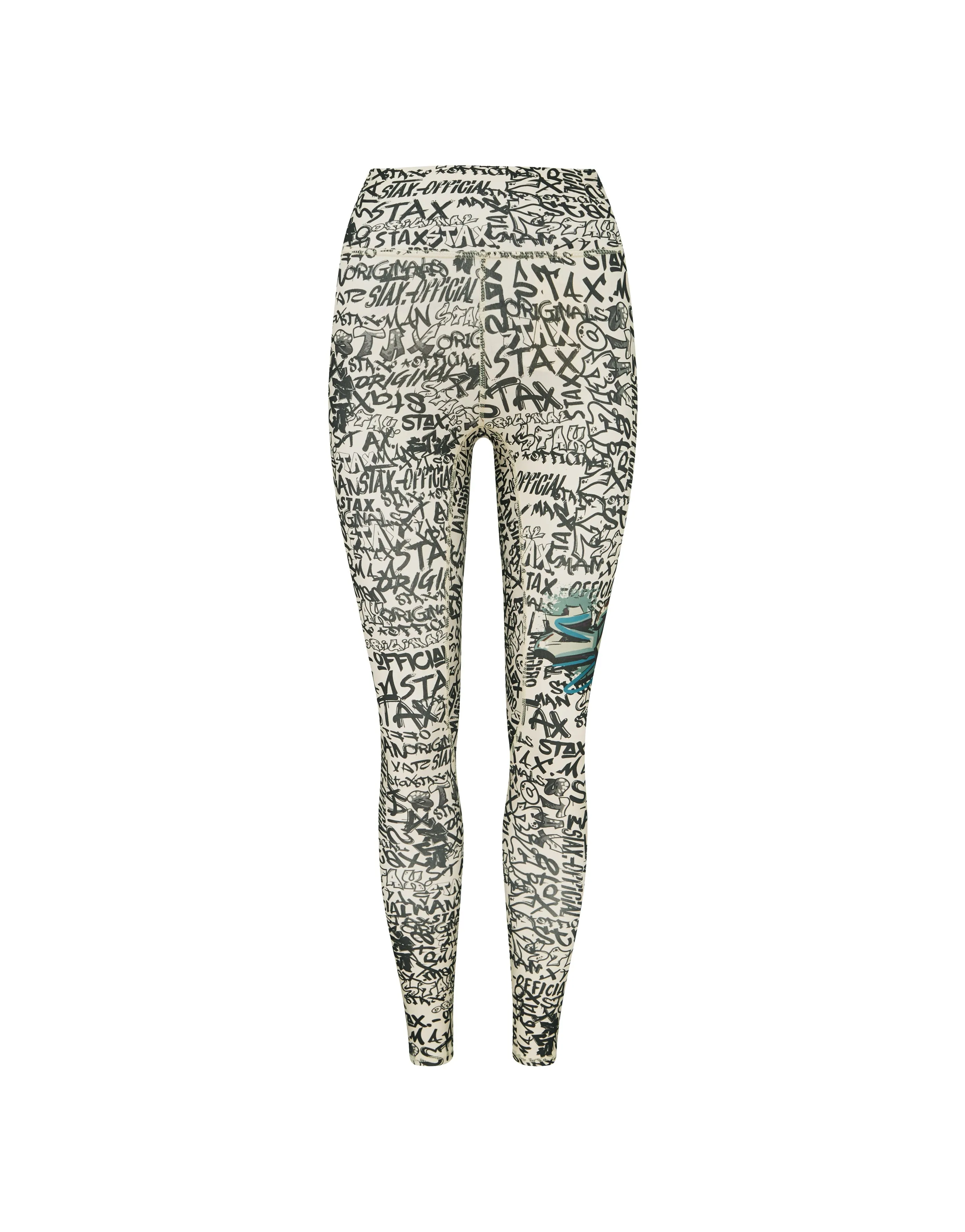 Graffiti Tights Full Length - Black and white