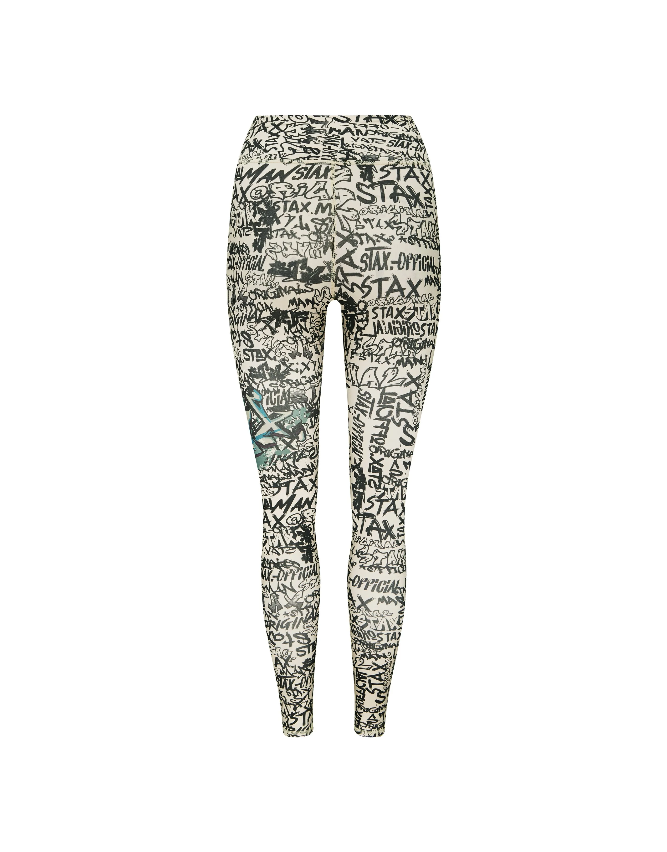 Graffiti Tights Full Length - Black and white