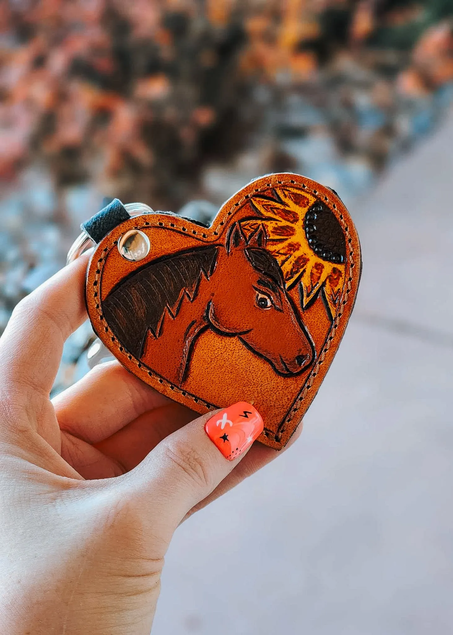 Heart Horse & Dog Keychain