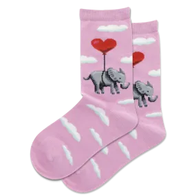 HOTSOX Kid's Elephant Heart Balloon Crew Socks