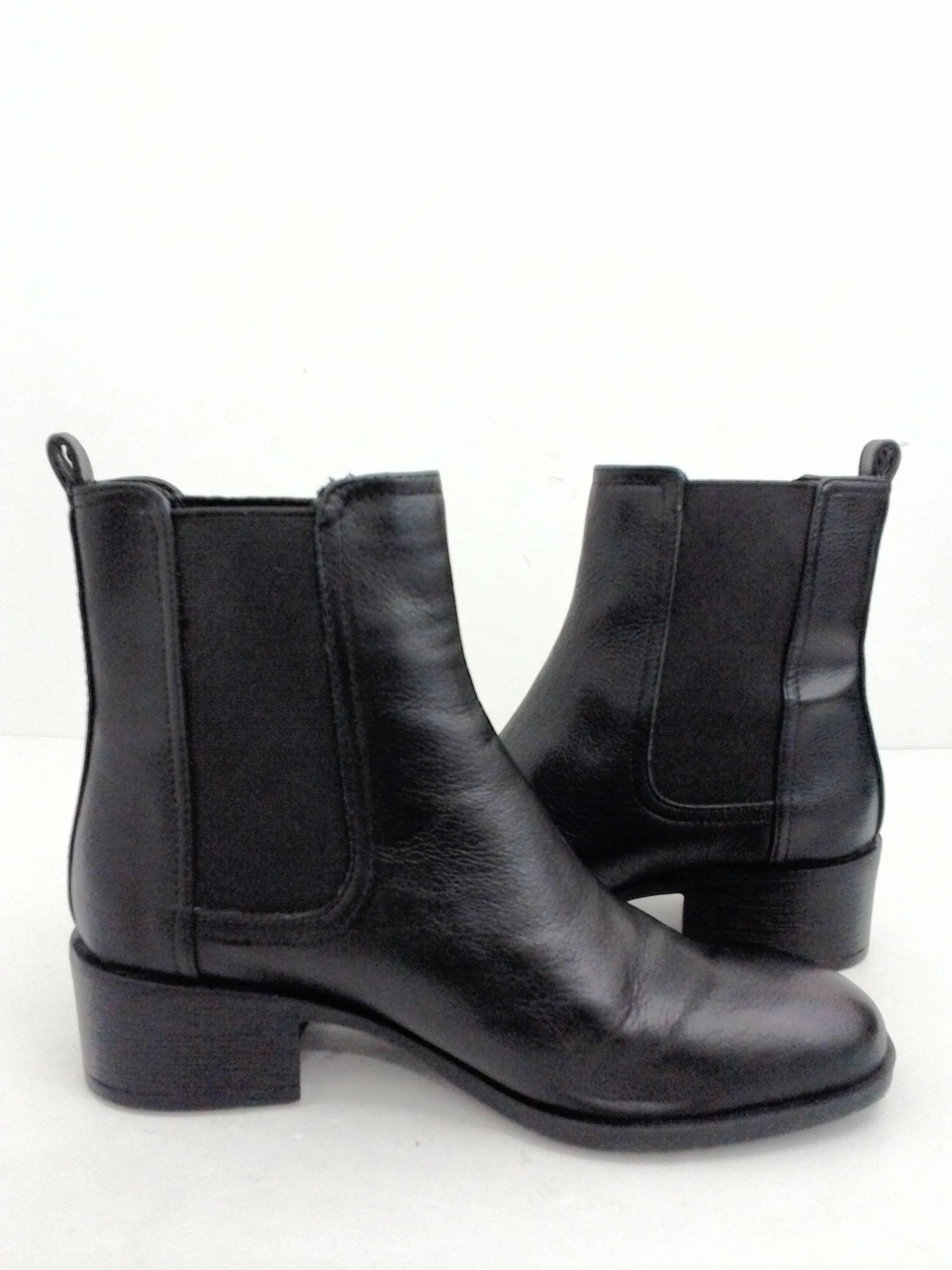 Kenneth Cole Reaction Women's Black Leather Salt Chelsea Booties Size 7.5