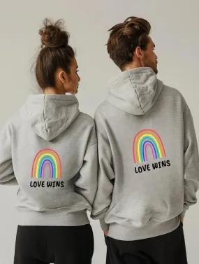 LOVE WINS HOODIE - GREY - UNISEX