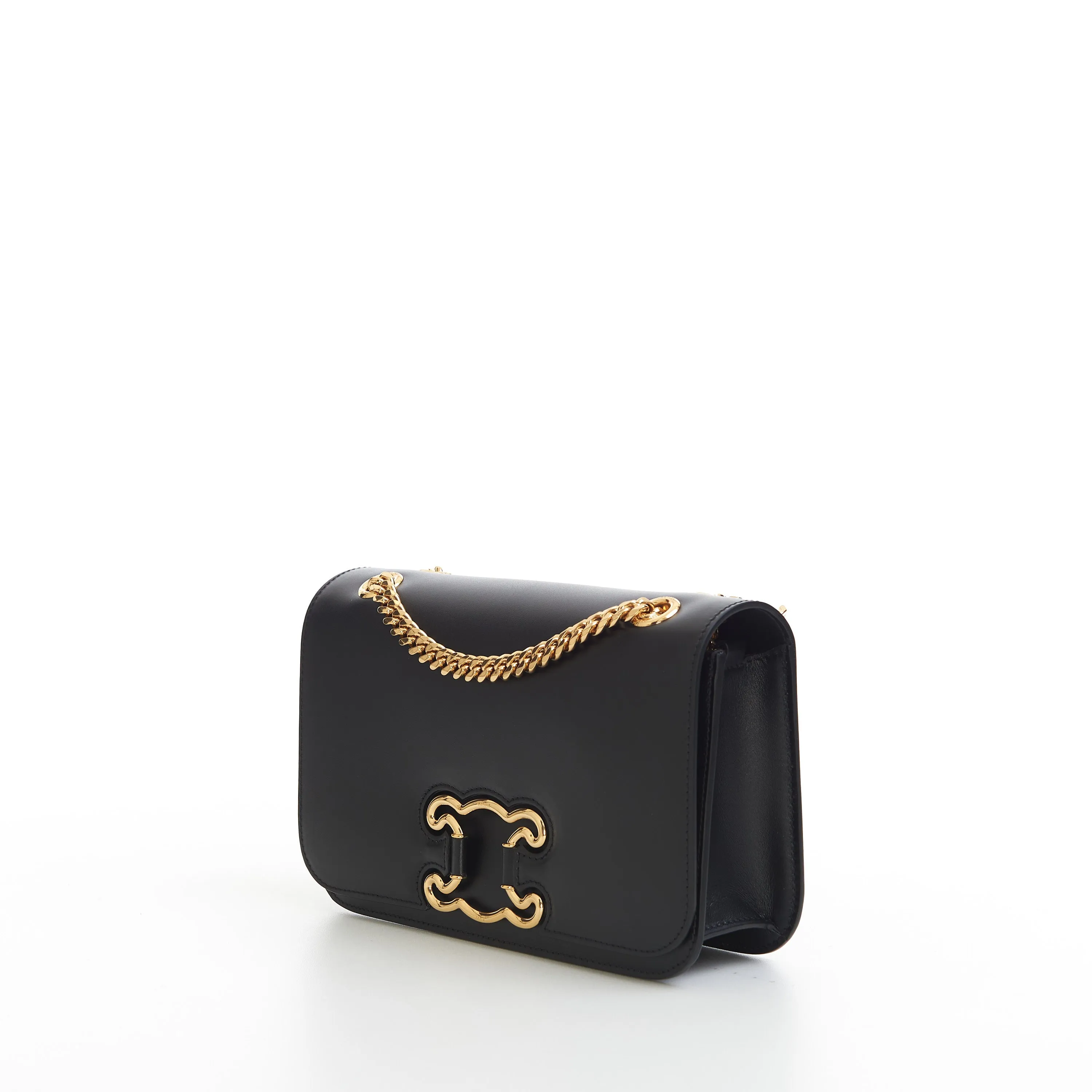 Medium Bag Triomphe Frame In Black Shiny Calfskin