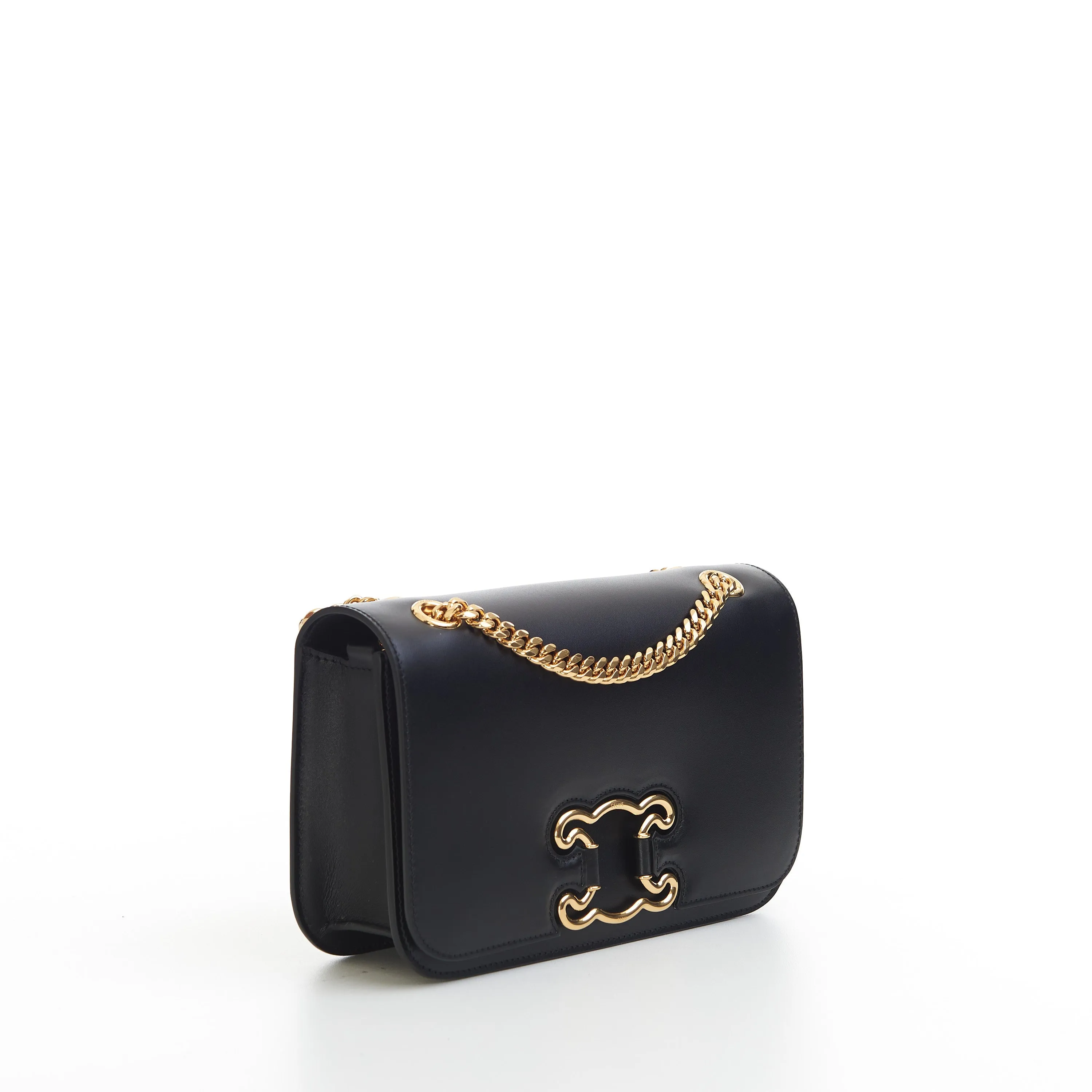 Medium Bag Triomphe Frame In Black Shiny Calfskin