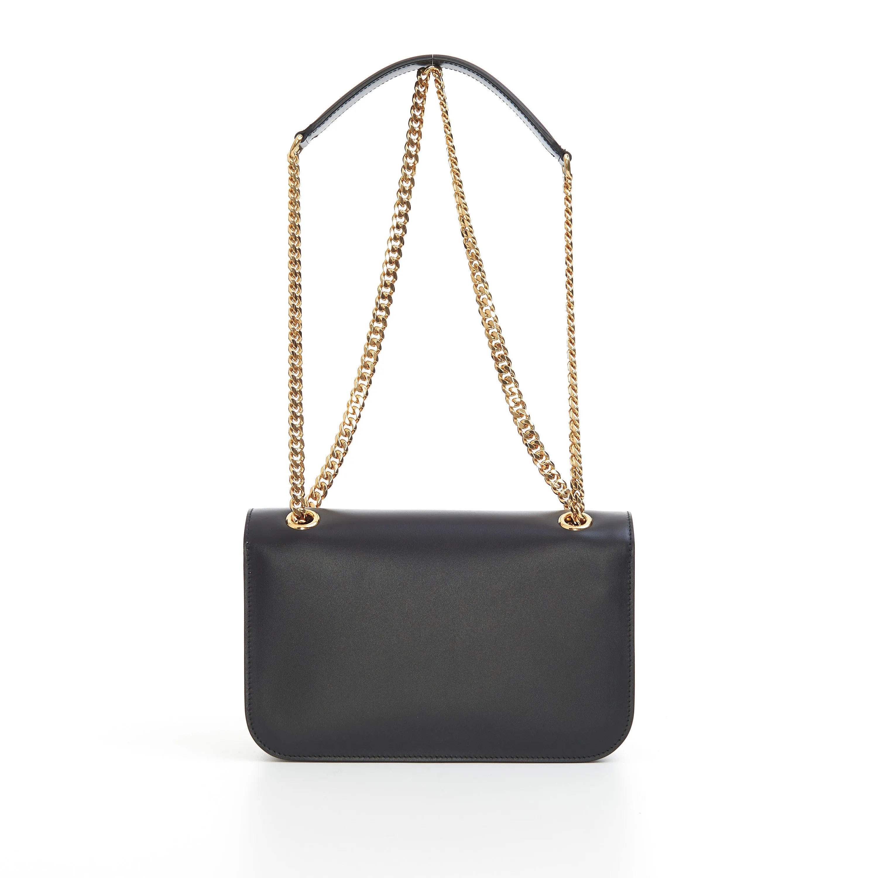 Medium Bag Triomphe Frame In Black Shiny Calfskin