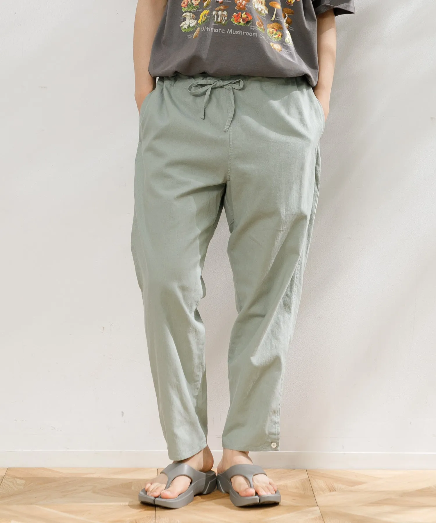 【MEN】ARMY TWILL COTTON LINEN SLAB SLEEPING PANTS