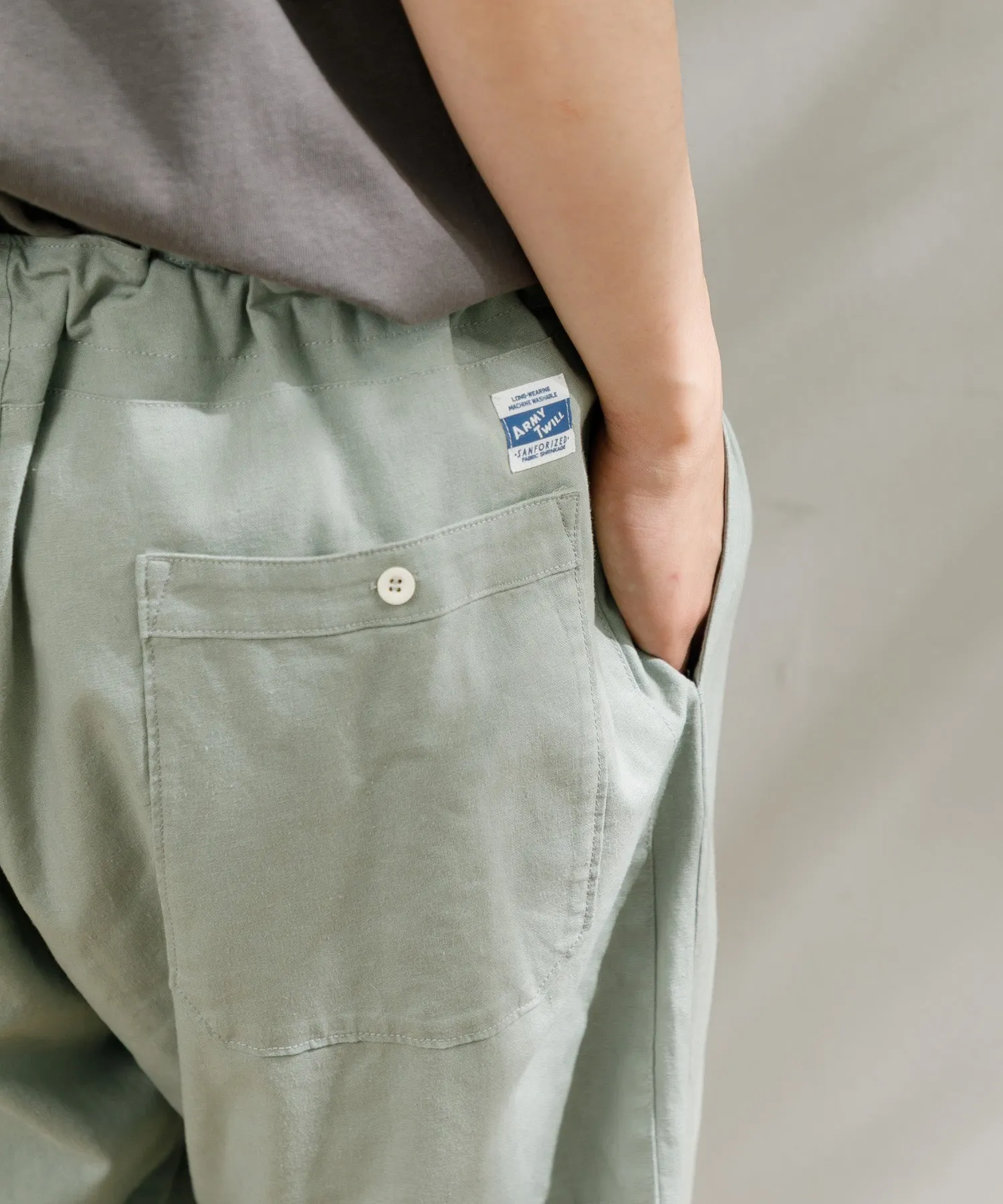 【MEN】ARMY TWILL COTTON LINEN SLAB SLEEPING PANTS