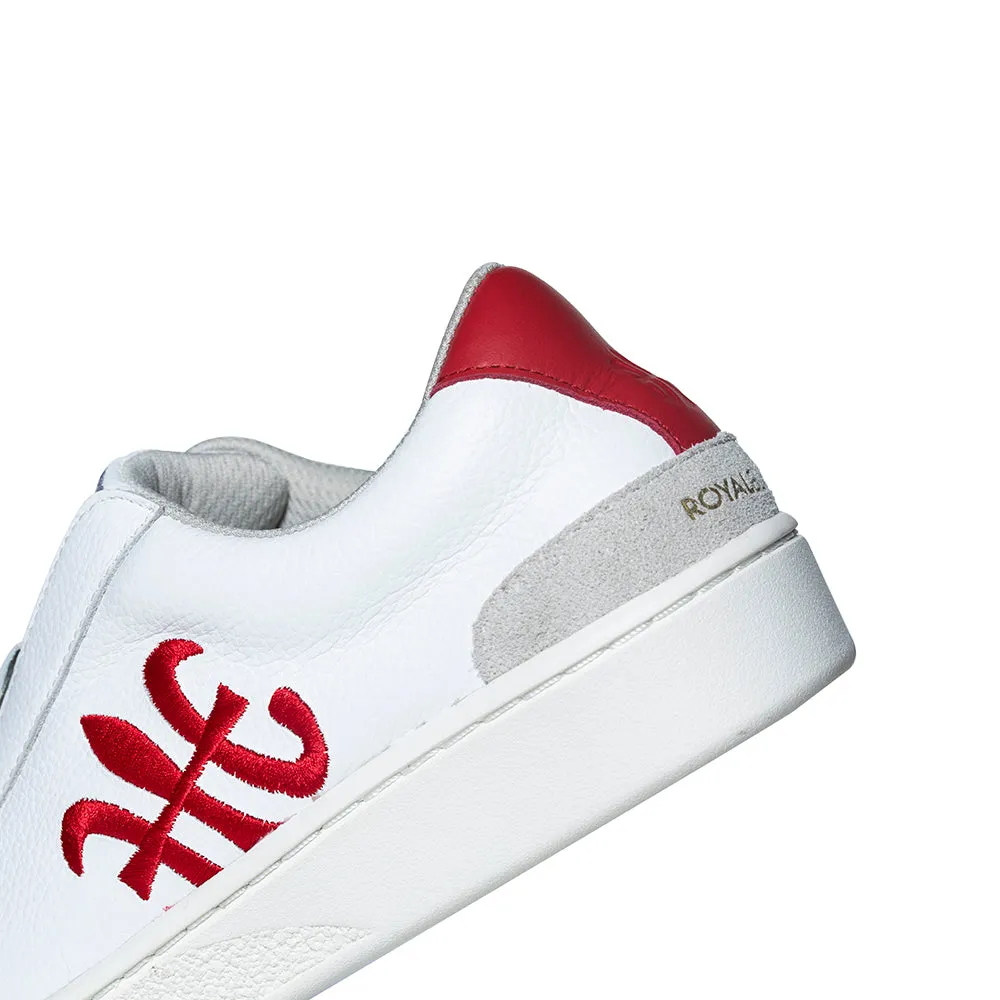 Men's Bishop Hydra White Red Leather Sneakers 01792-019