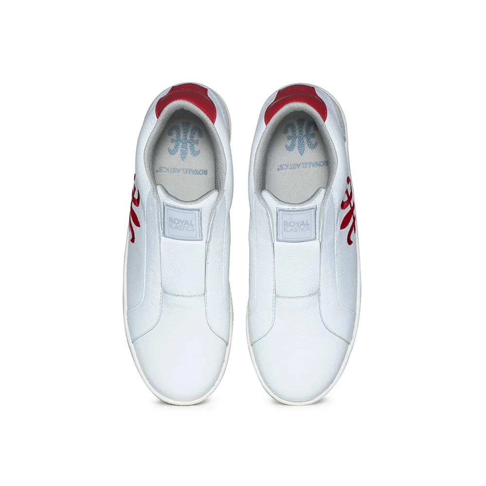 Men's Bishop Hydra White Red Leather Sneakers 01792-019