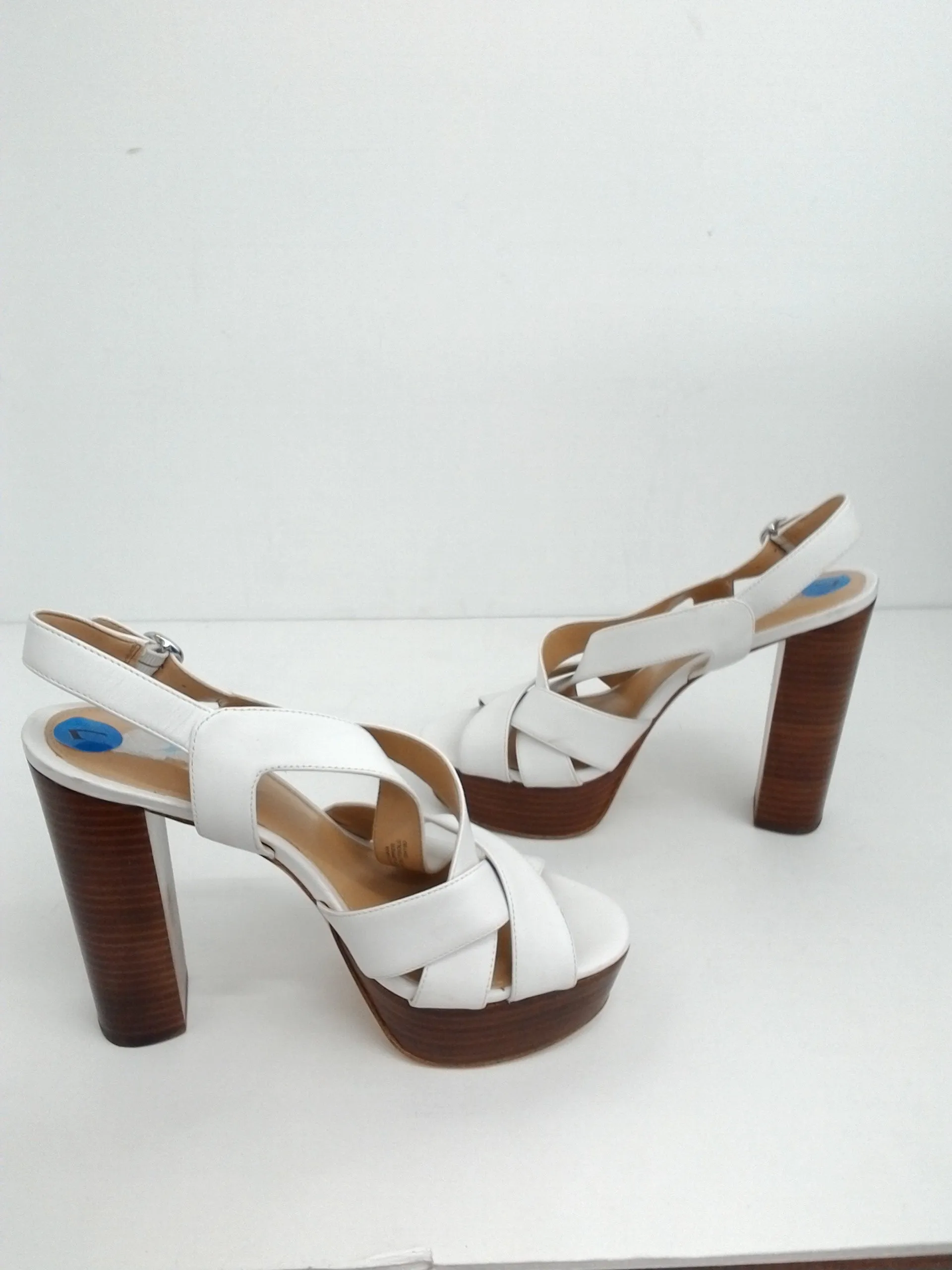 Michael Kors White Leather Platform Size 7