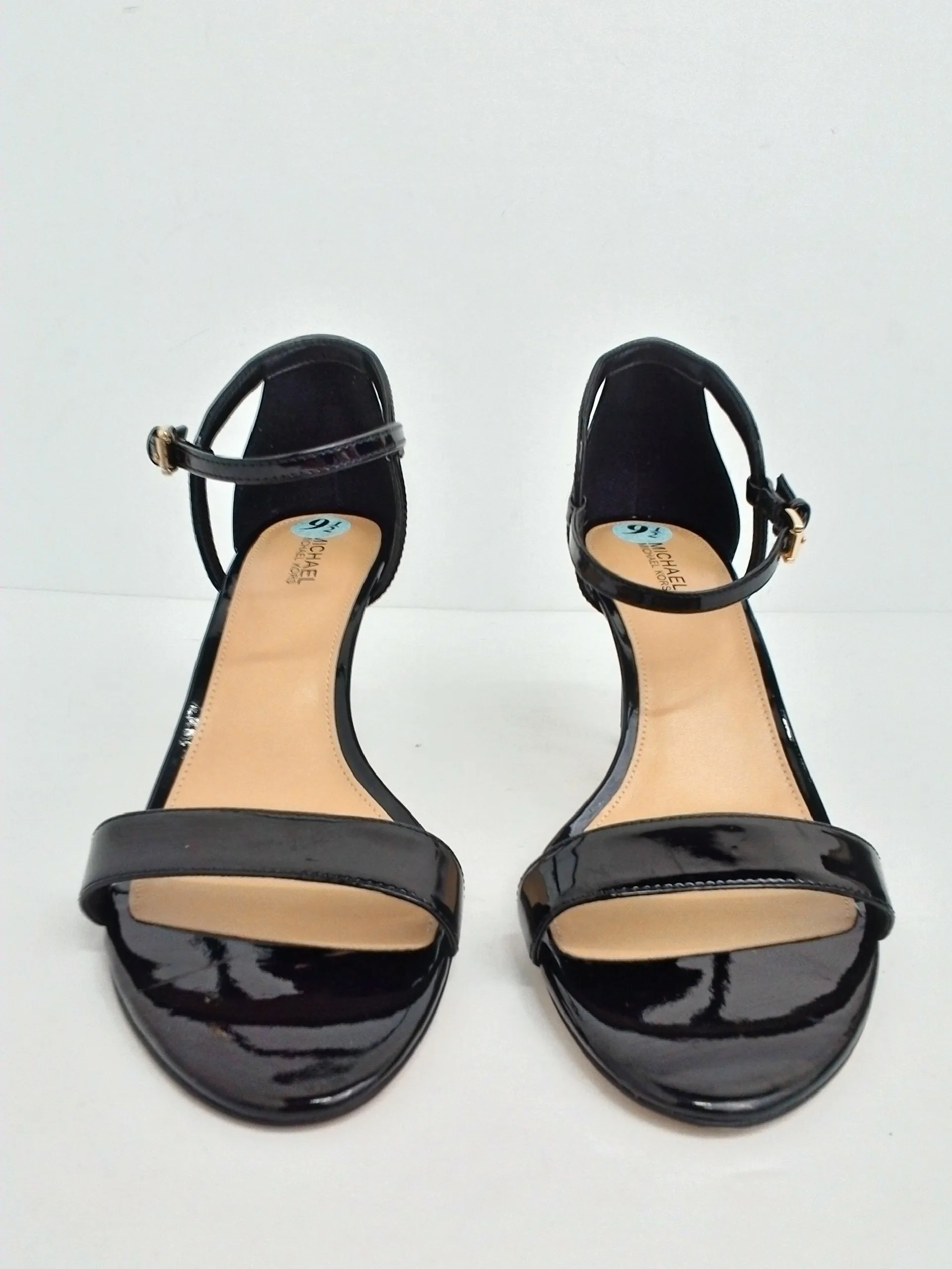 Michael Kors Women's Black Patent Heeled Sandals Size 9.5 N