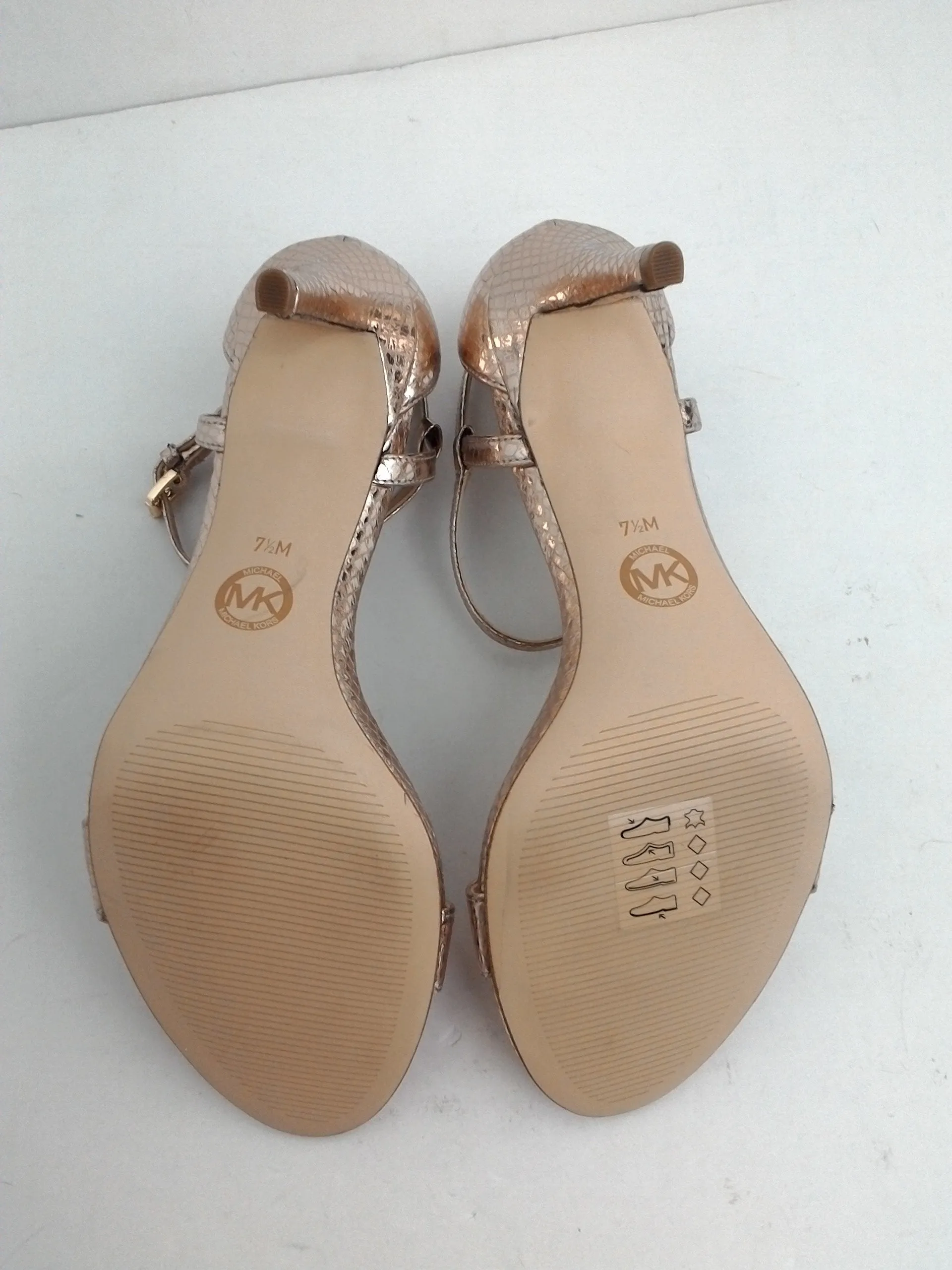 Michael Kors Women's Simone Mid Sandal Rose Gold Size 7.5 M