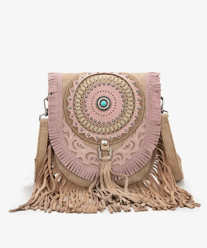 Montana West Concho Fringe Crossbody Purse