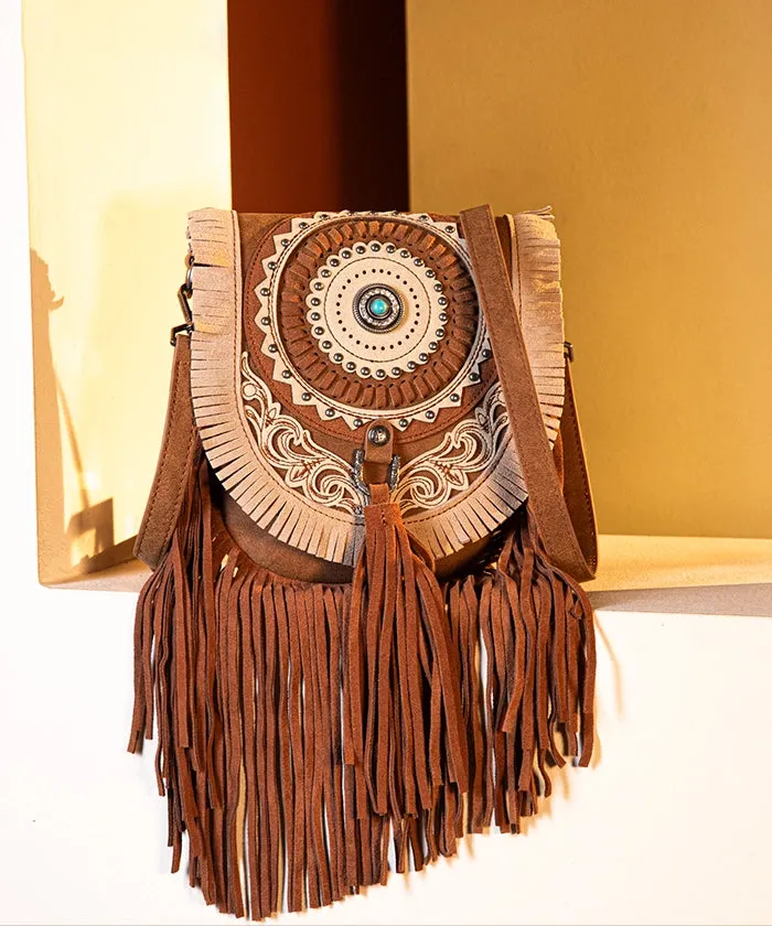 Montana West Concho Fringe Crossbody Purse