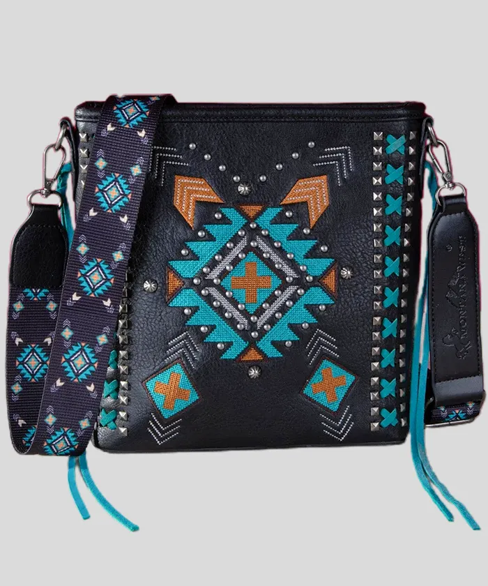 Montana West Embroidered Aztec Collection Concealed Carry Crossbody Bag