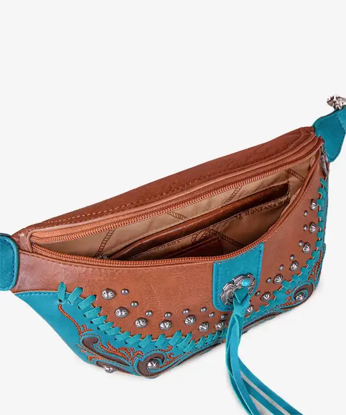 Montana West Studded Whipstitch Fanny Pack