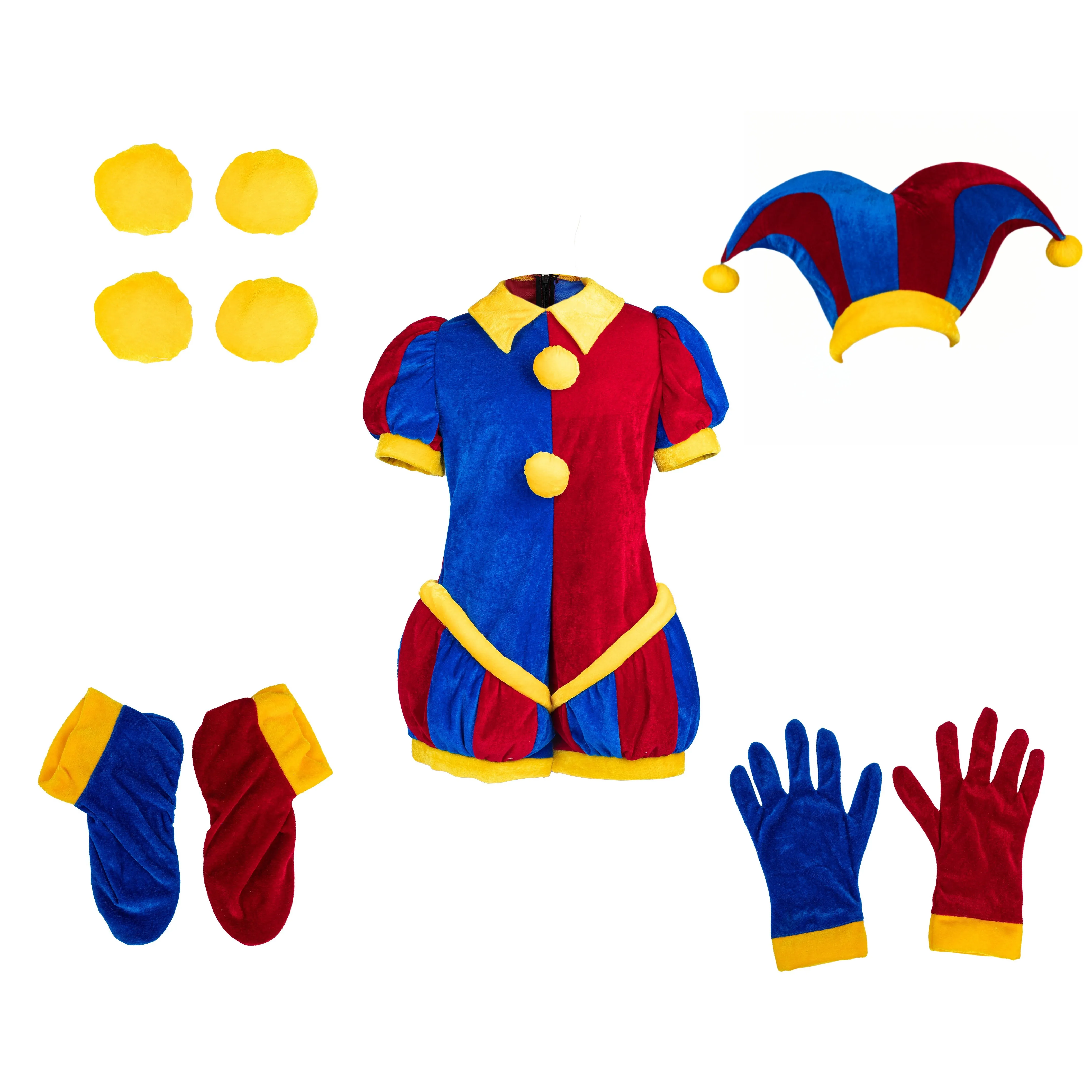 【New Arriva】Xcoser The Amazing Digital Circus Pomni Cosplay Costume Hat Glove Full Set Adult