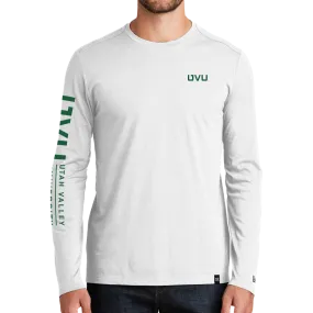 New Era Heritage Blend Long Sleeve Crew Tee- UVU Mono and Horizontal