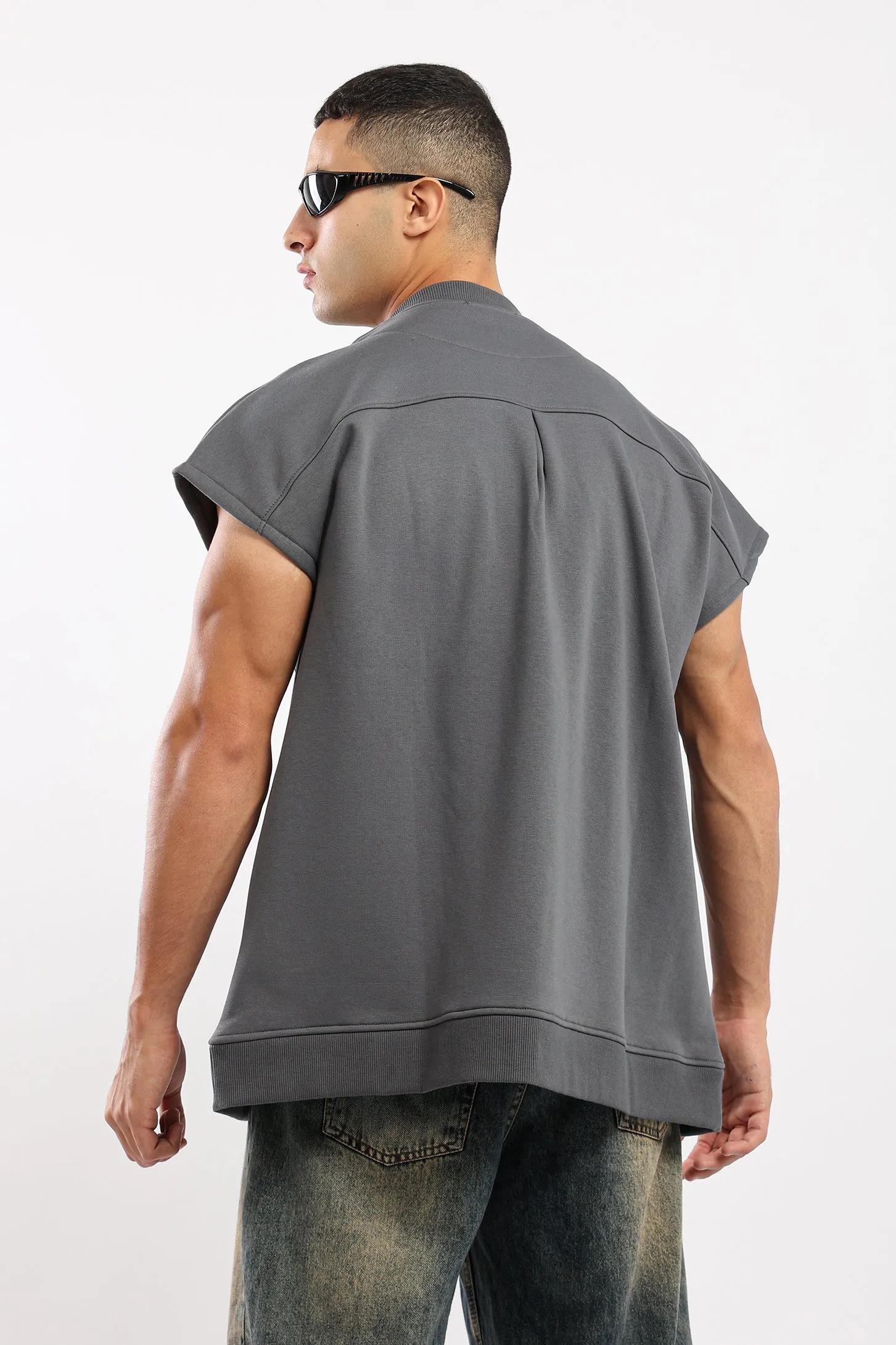 OVERSIZED VEST - CHARCOAL