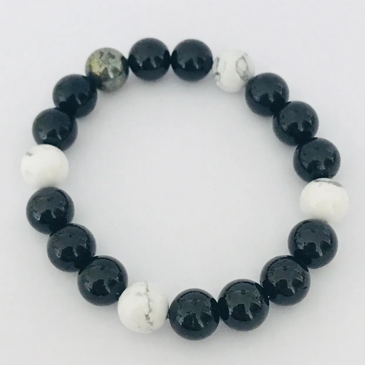 Premium Black Tourmaline & Howlite Men Bracelet