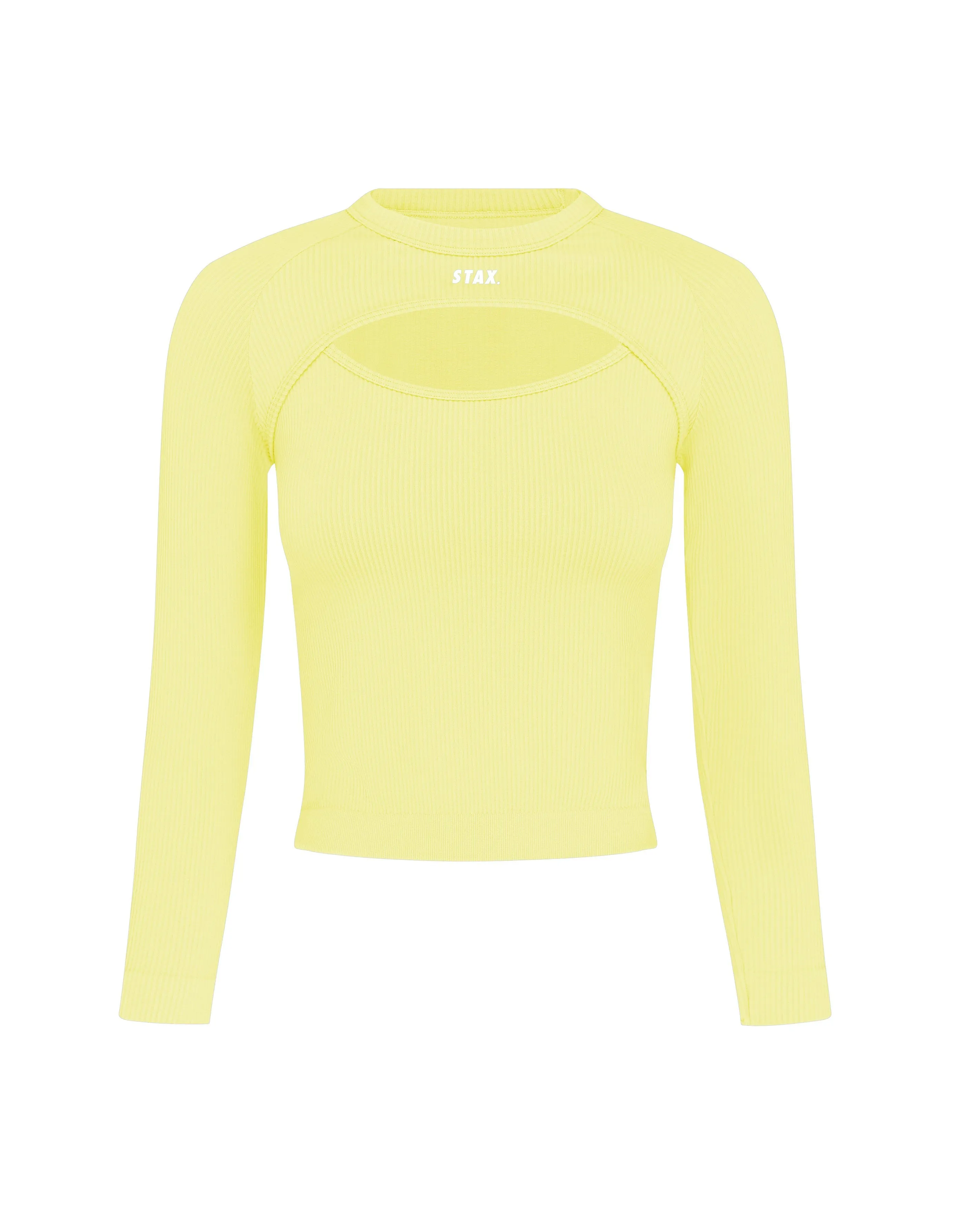 Premium Seamless Cut Out Long Sleeve Lounge V5.1 - Lemon