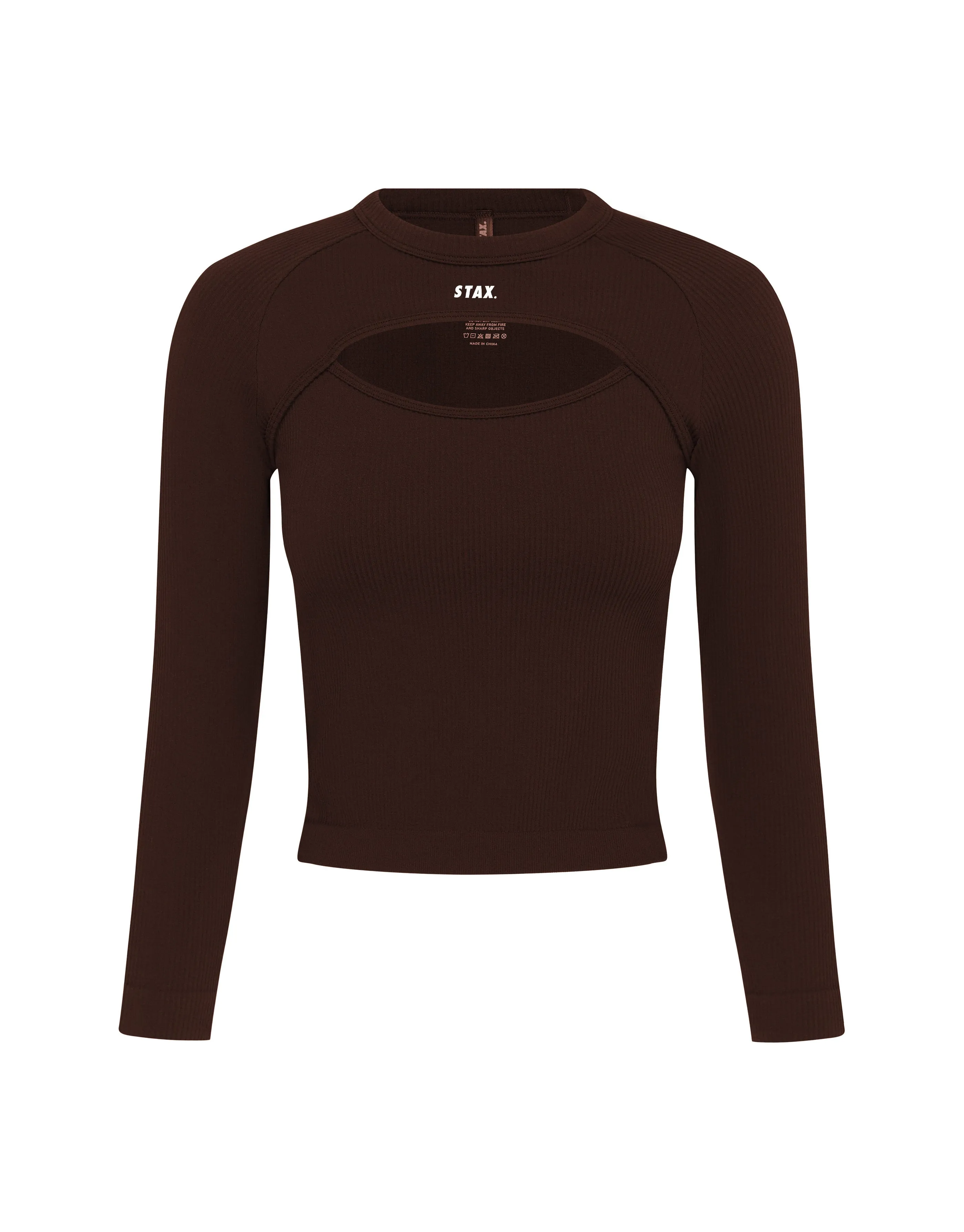 Premium Seamless Cut Out Long Sleeve Lounge V5.1 - Umber