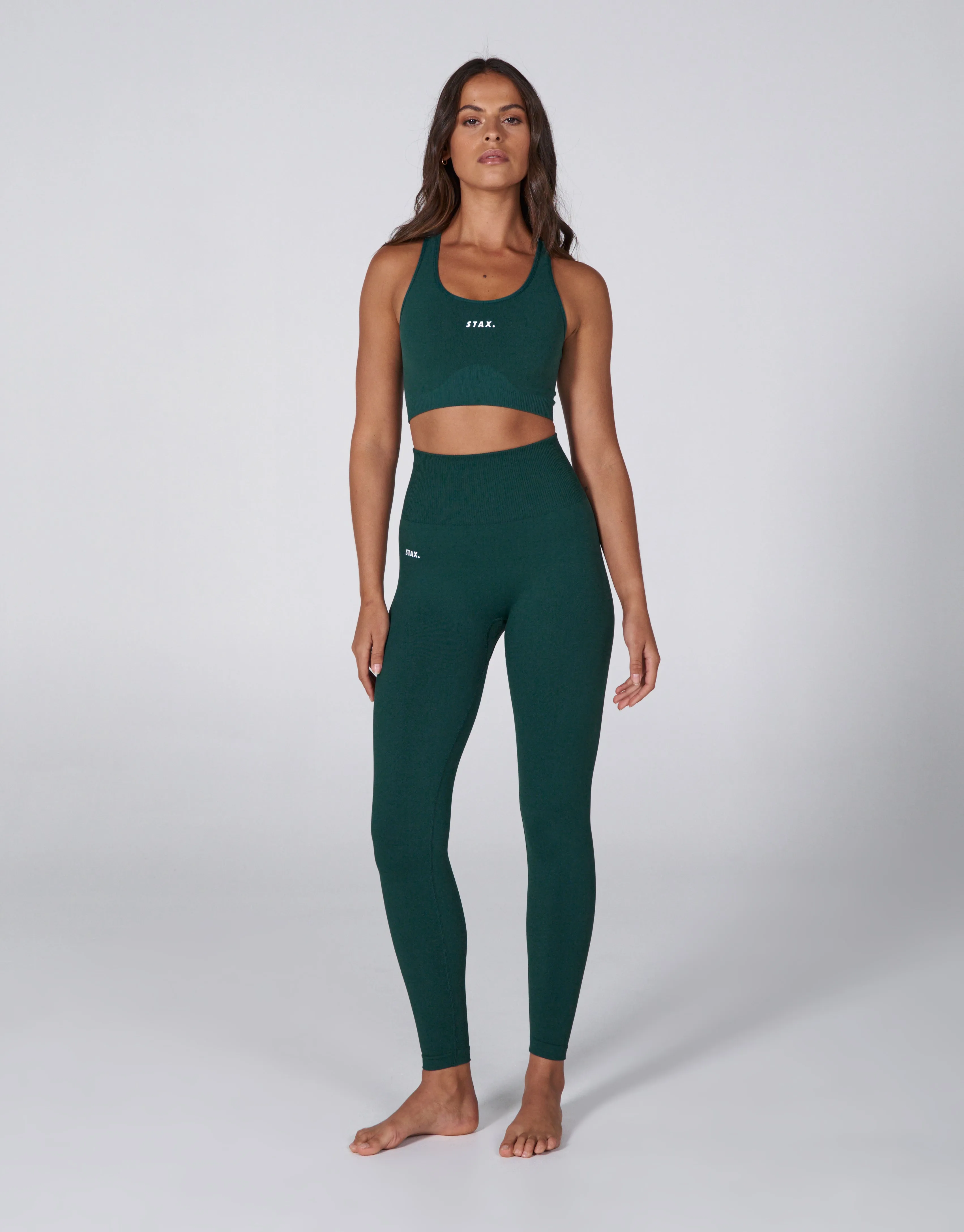 Premium Seamless Favourites Racer Crop - Pine