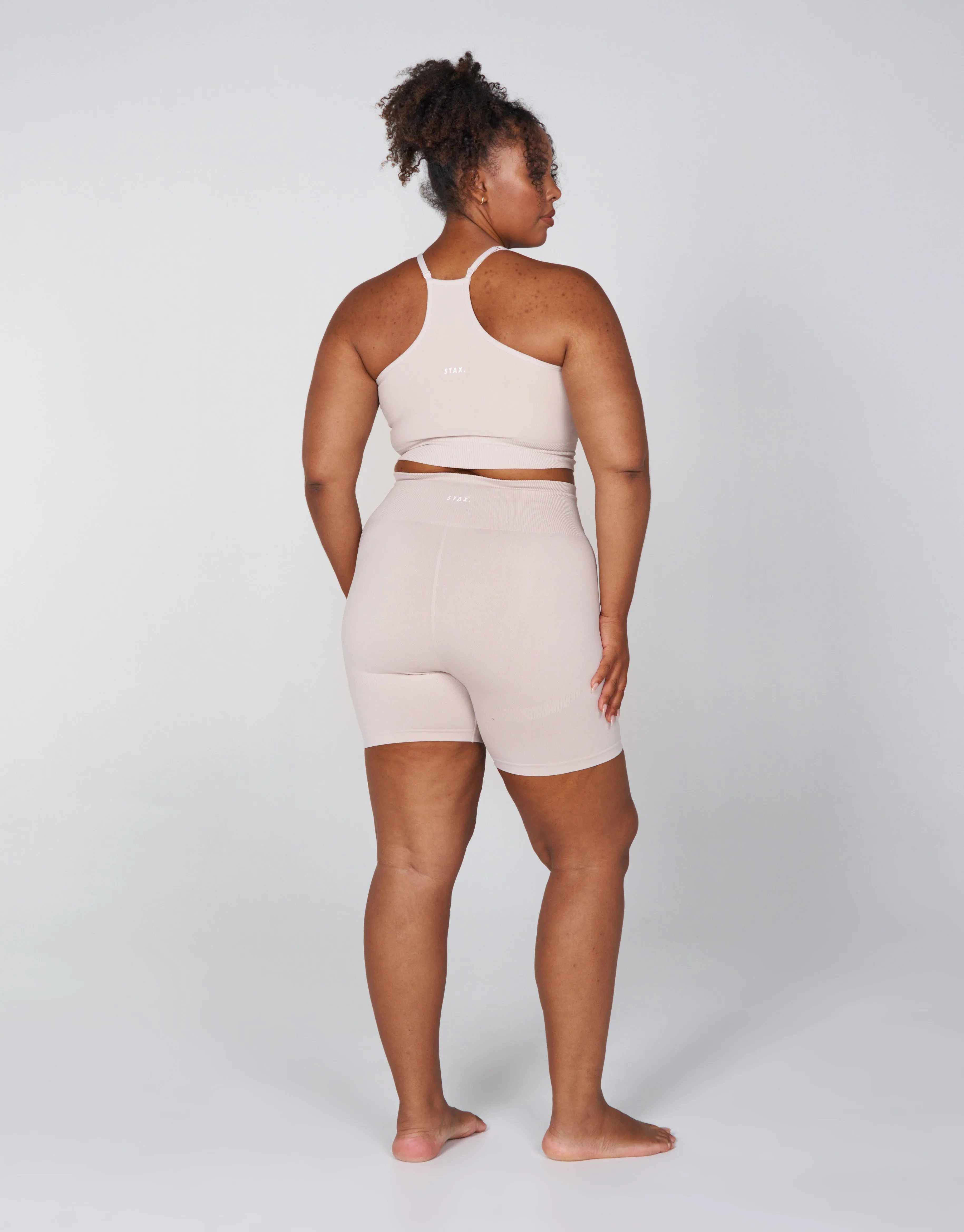 Premium Seamless Favourites Strappy Crop - Bone