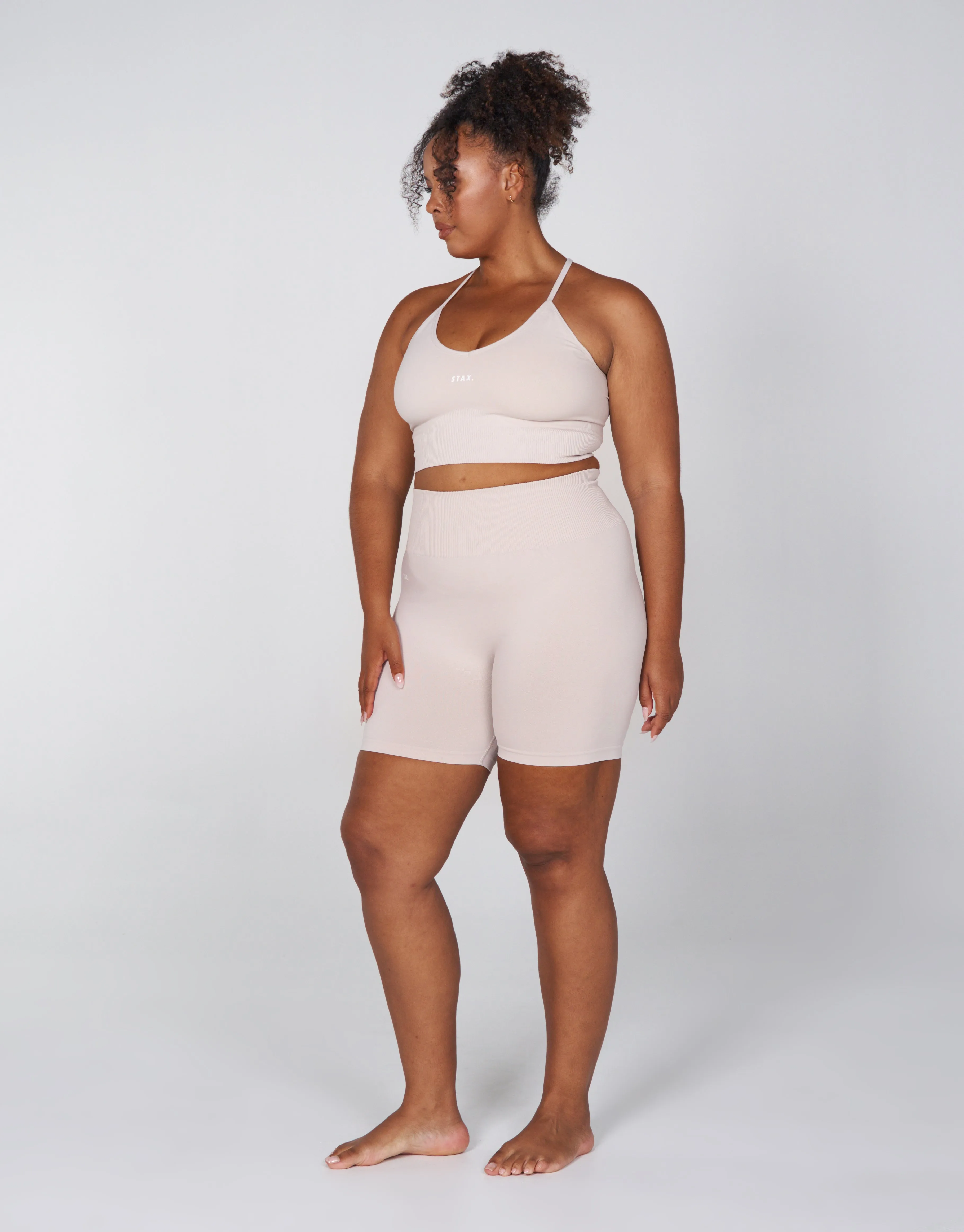 Premium Seamless Favourites Strappy Crop - Bone