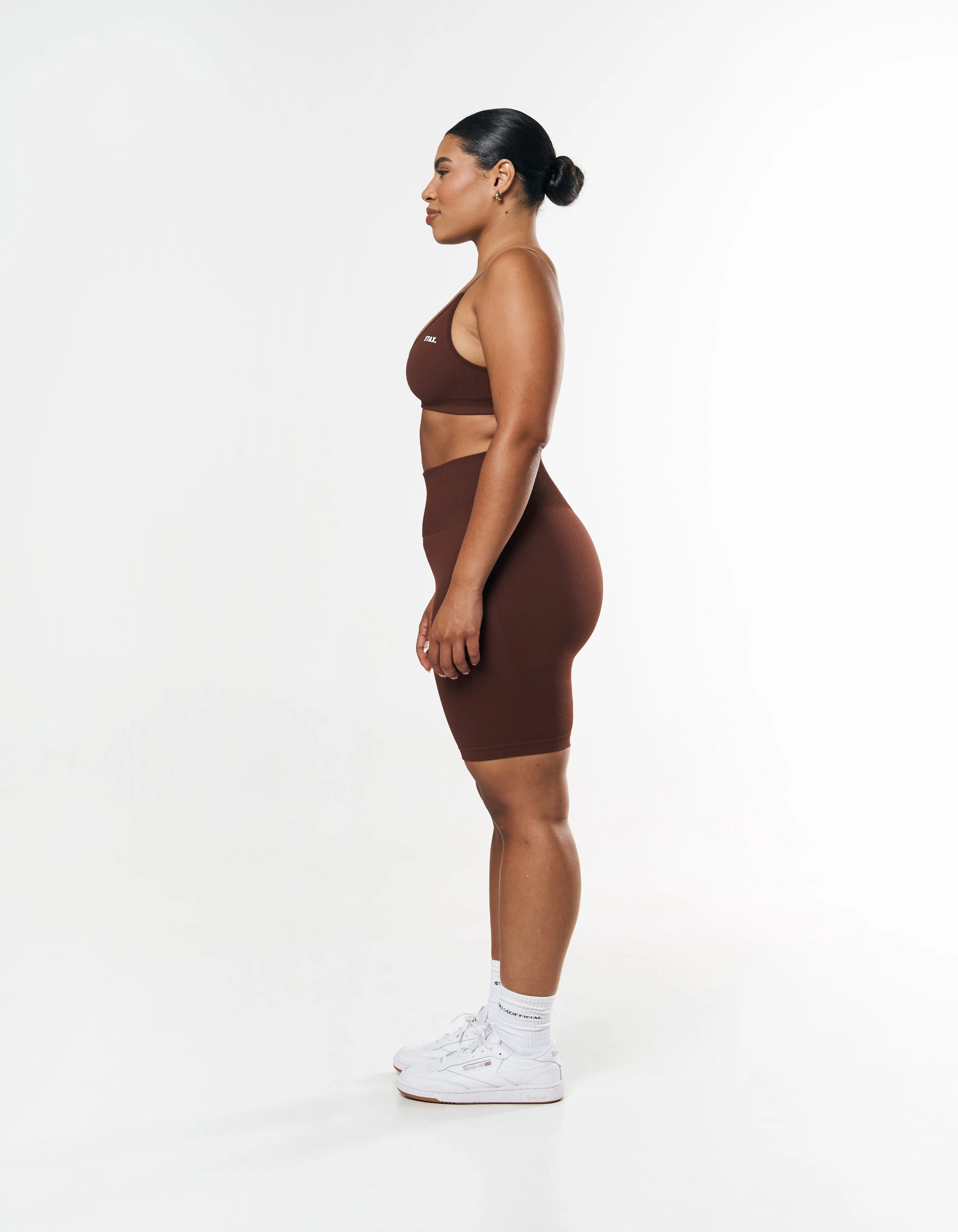 Premium Seamless Midi Bike Shorts - Umber