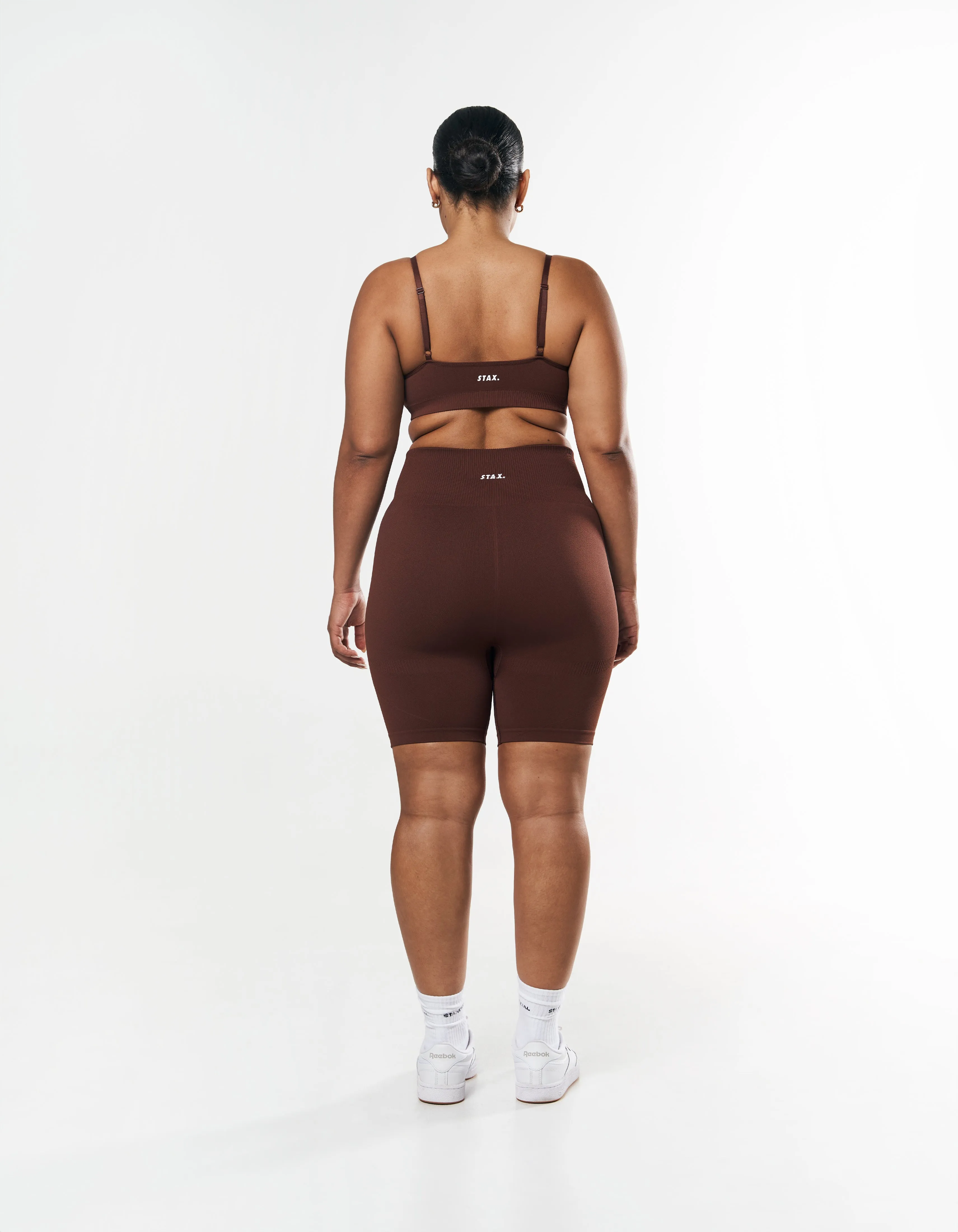 Premium Seamless Midi Bike Shorts - Umber