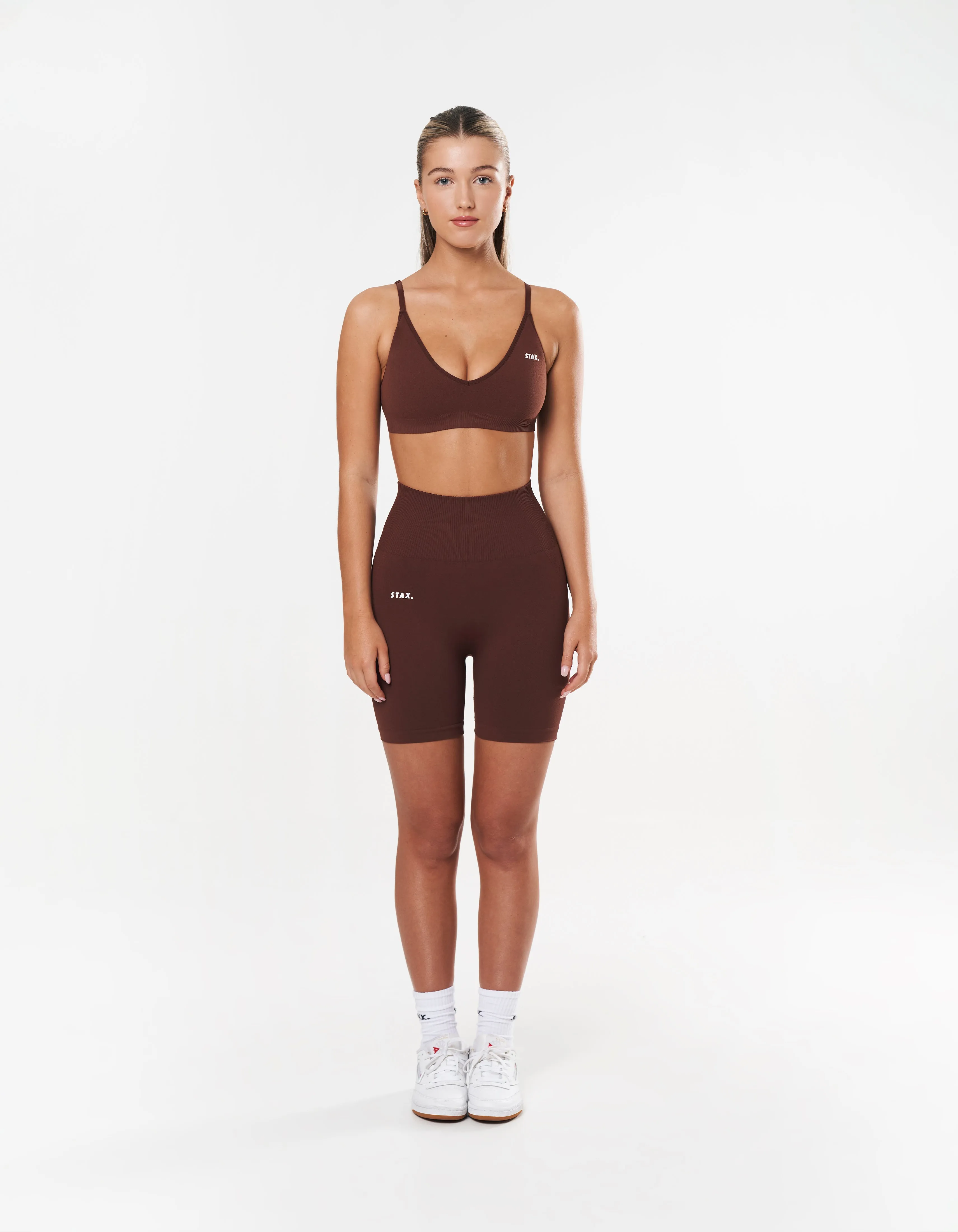 Premium Seamless Midi Bike Shorts - Umber