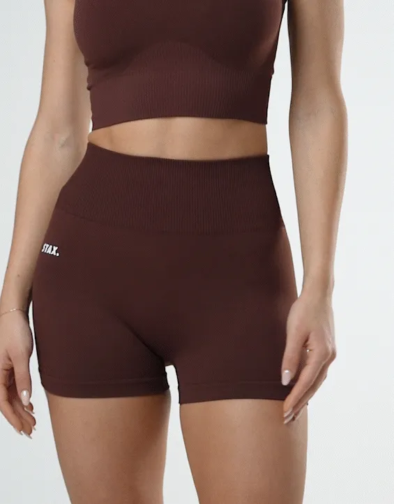 Premium Seamless Mini Bike Shorts - Umber