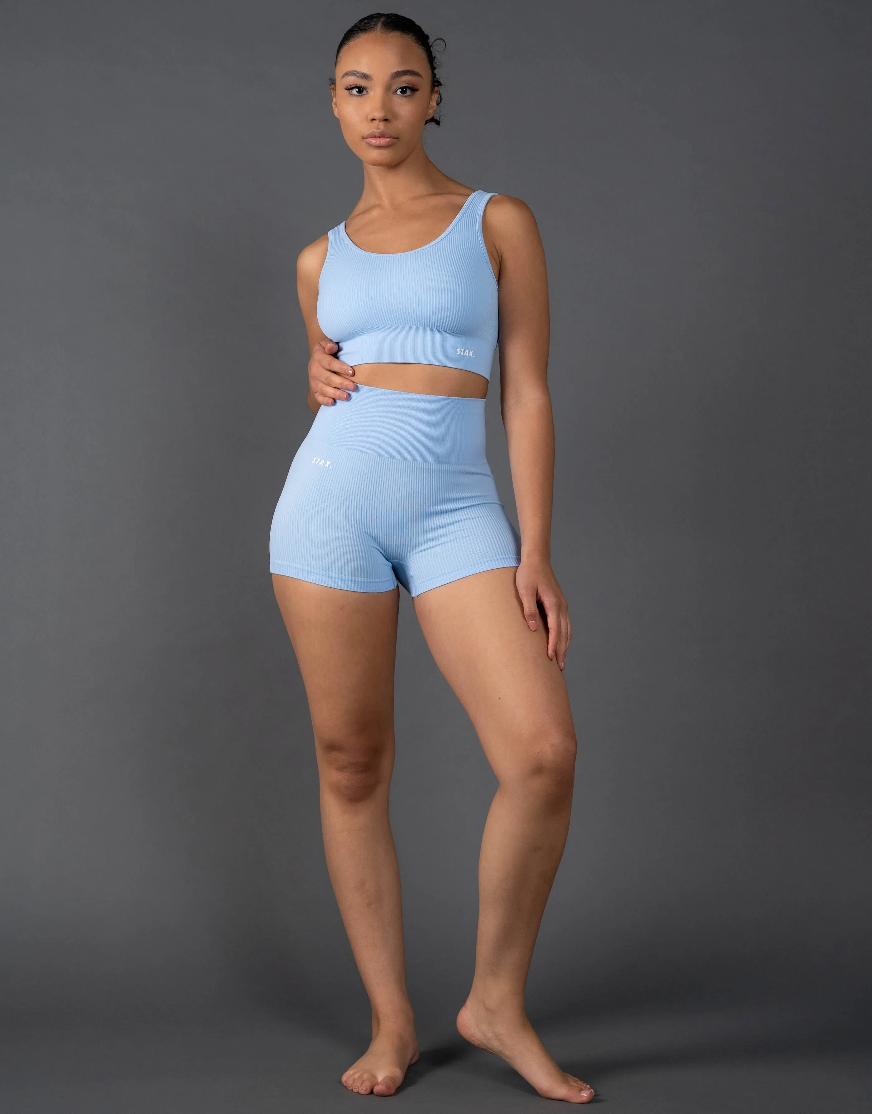 Premium Seamless Mini Lounge Shorts V5.1 - Baby Blue