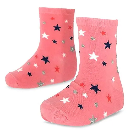 TeeHee Little Girls and Toddler Cute Novelty and Fashion Cotton Crew Socks 18 Pair Pack Gift Box (K202567)