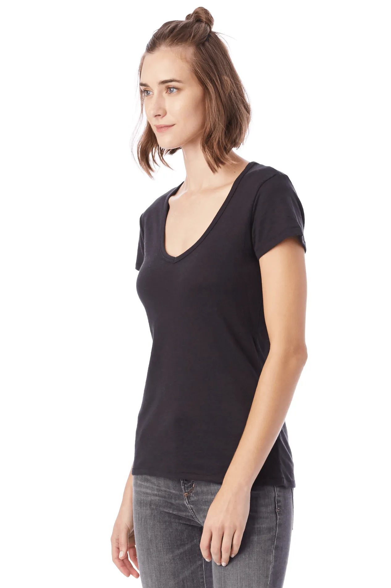 V-Neck Tee in Black