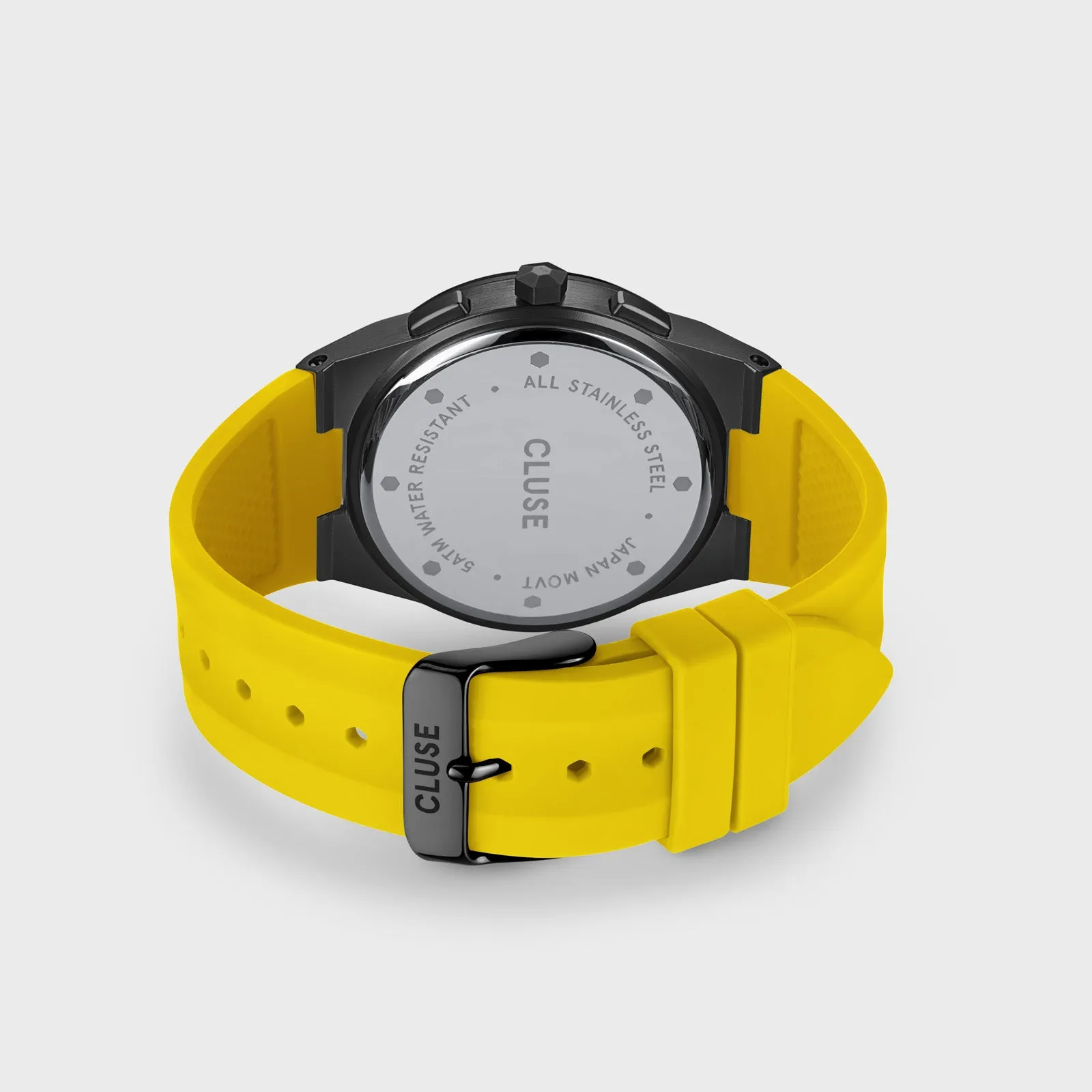 Vigoureux Chrono Watch Silicone Yellow, Black Colour