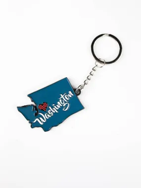 Washington Love State Outline Keychain